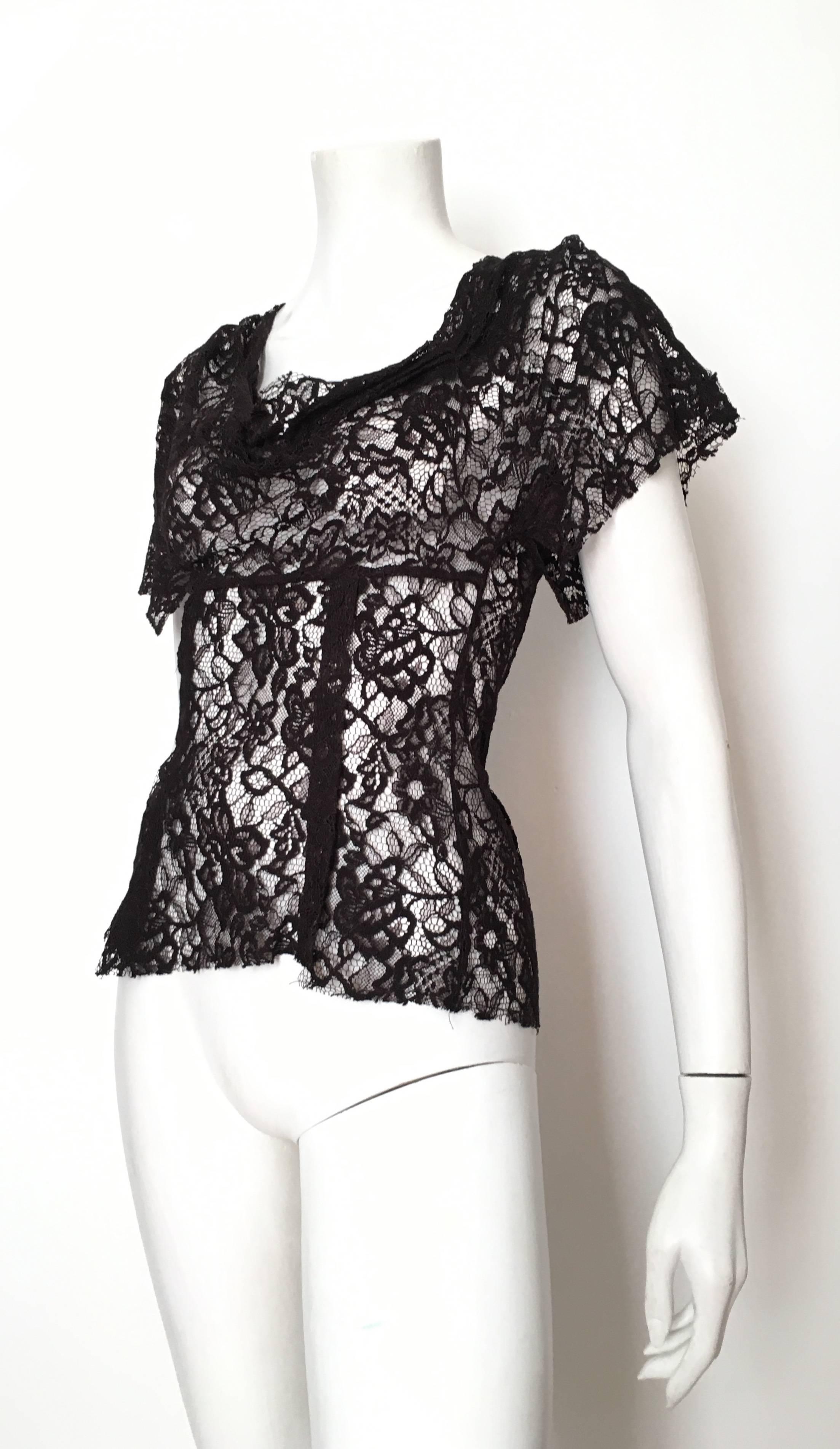 Alexander McQueen Black Lace Top Size 4. 1