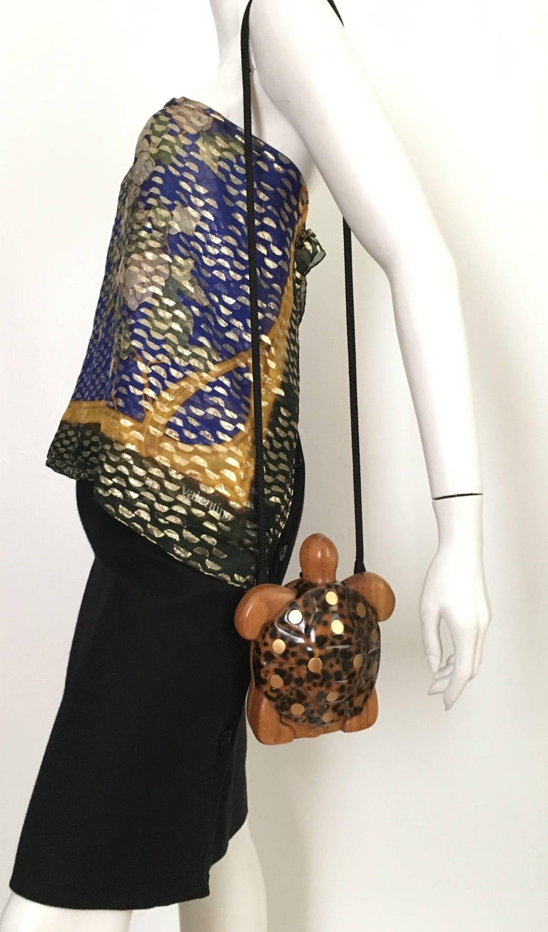 Timmy Wood Wooden Turtle Shoulder Handbag. at 1stDibs