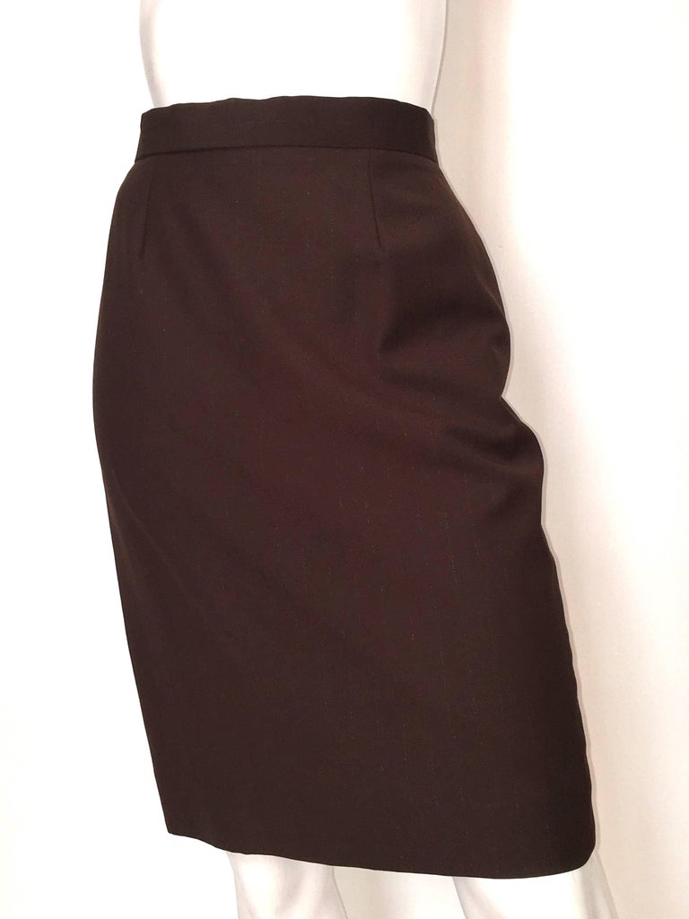 Givenchy Couture 1990s Brown Wool with Metallic Pin Strip Size 4. For ...