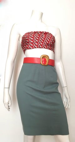 Ferragamo 1980s Cotton Pencil Skirt Size 6.