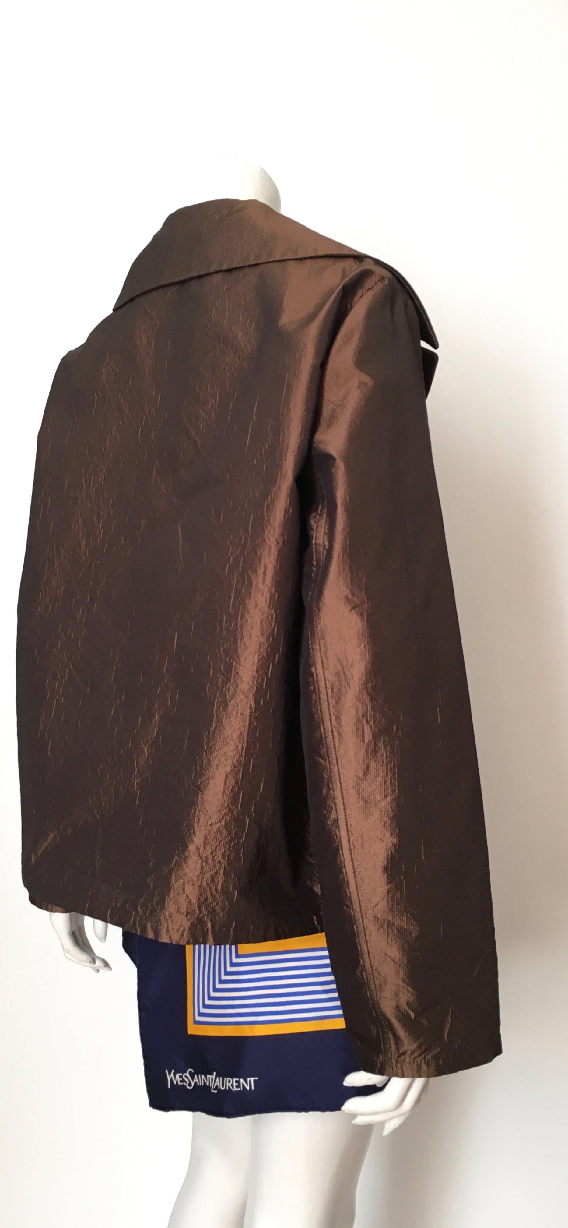 Black Dusan Bronze Silk Cashmere Evening Jacket Size XL.  For Sale