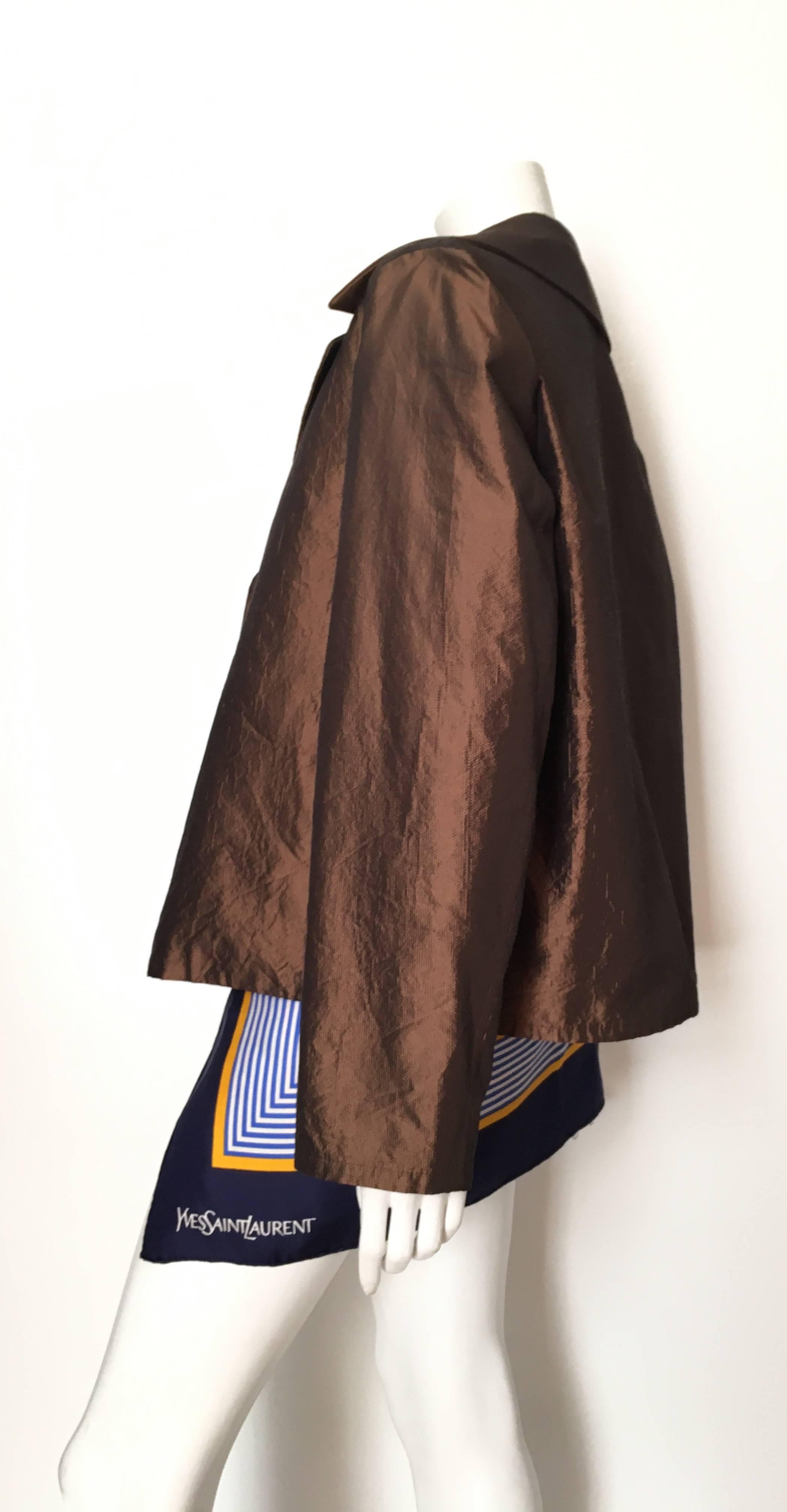 Women's or Men's Dusan Bronze Silk Cashmere Evening Jacket Size XL.  For Sale