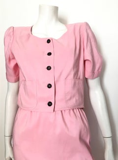 Emanuel Ungaro Pink Cropped Jacket with Skirt Size 4.