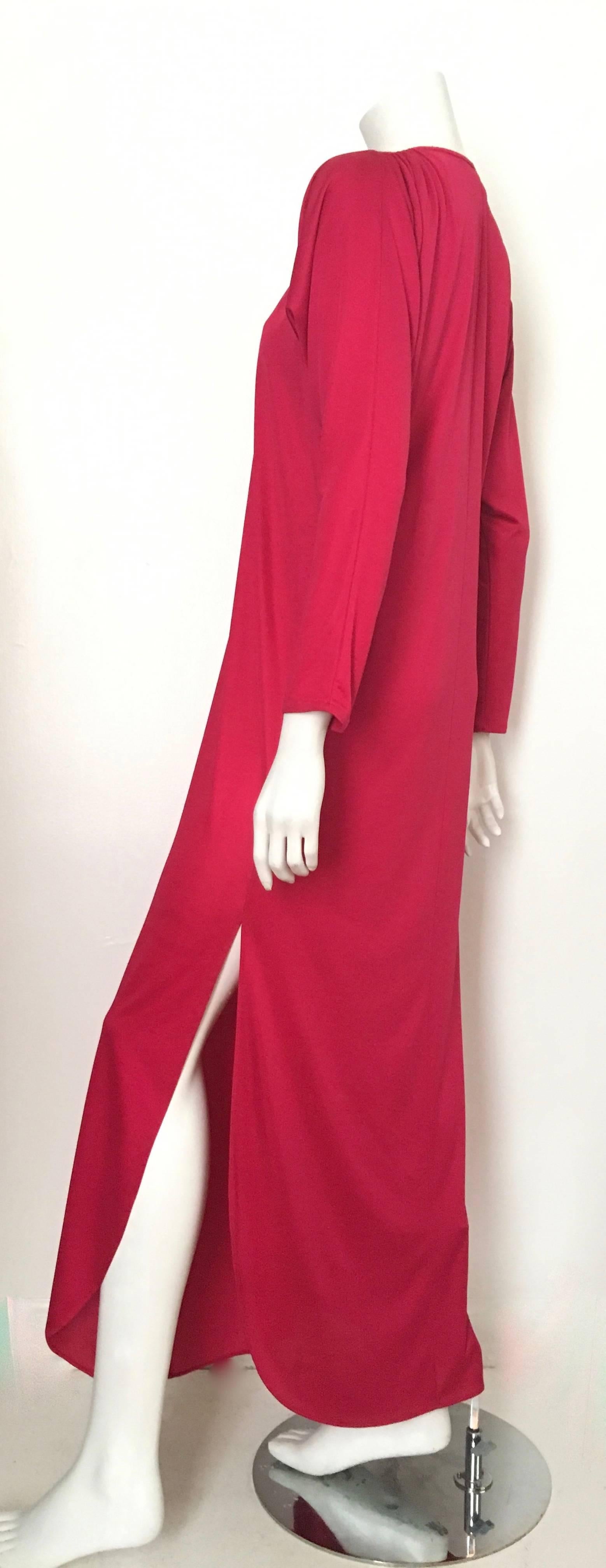 Swirl 1980s Raspberry Evening Dress Gown Size 6.  For Sale 1