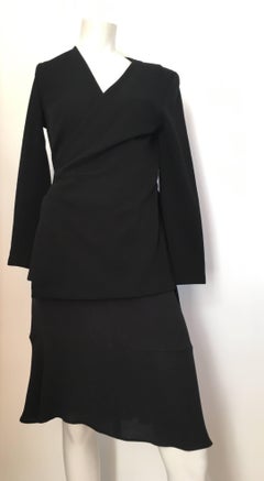 Chanel Black Silk Skirt Size 12 / 44.