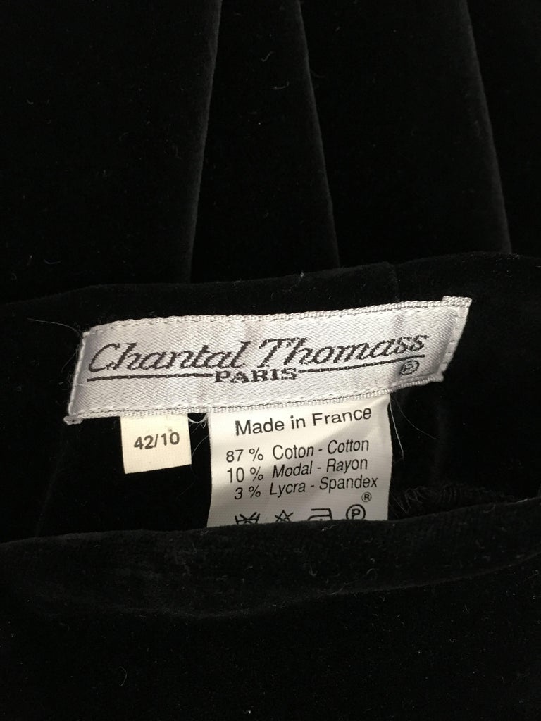 Chantal Thomass Paris Long Black Velvet Stretchy Skirt Size 4/6. at ...