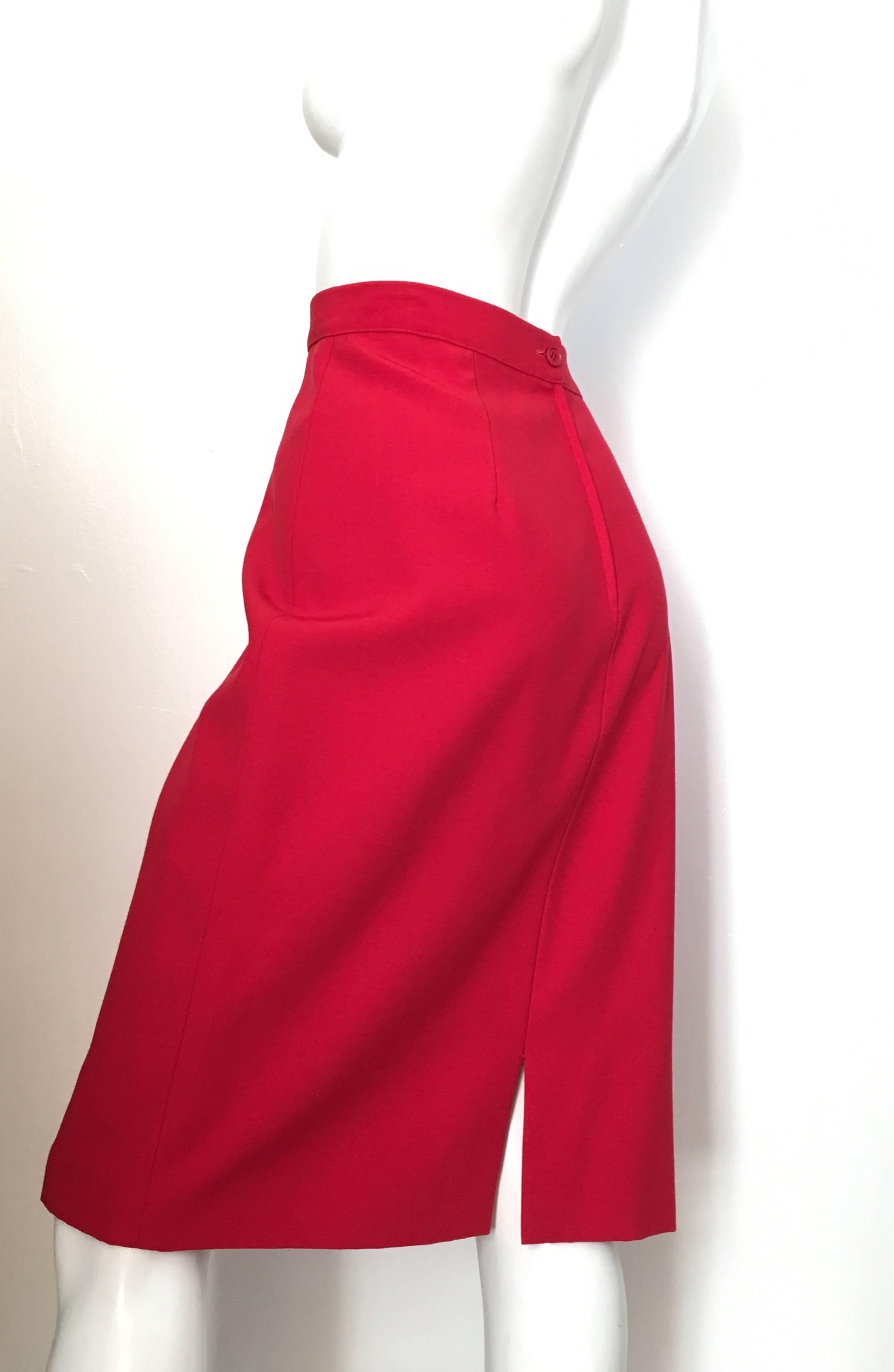 Women's or Men's Valentino Red Wool Skirt Size 12. For Sale