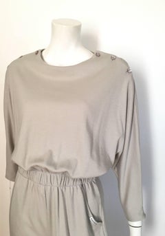 Jean St. Germain 1980s Cotton Grey Jumpsuit with Pockets Size 4 / 6.