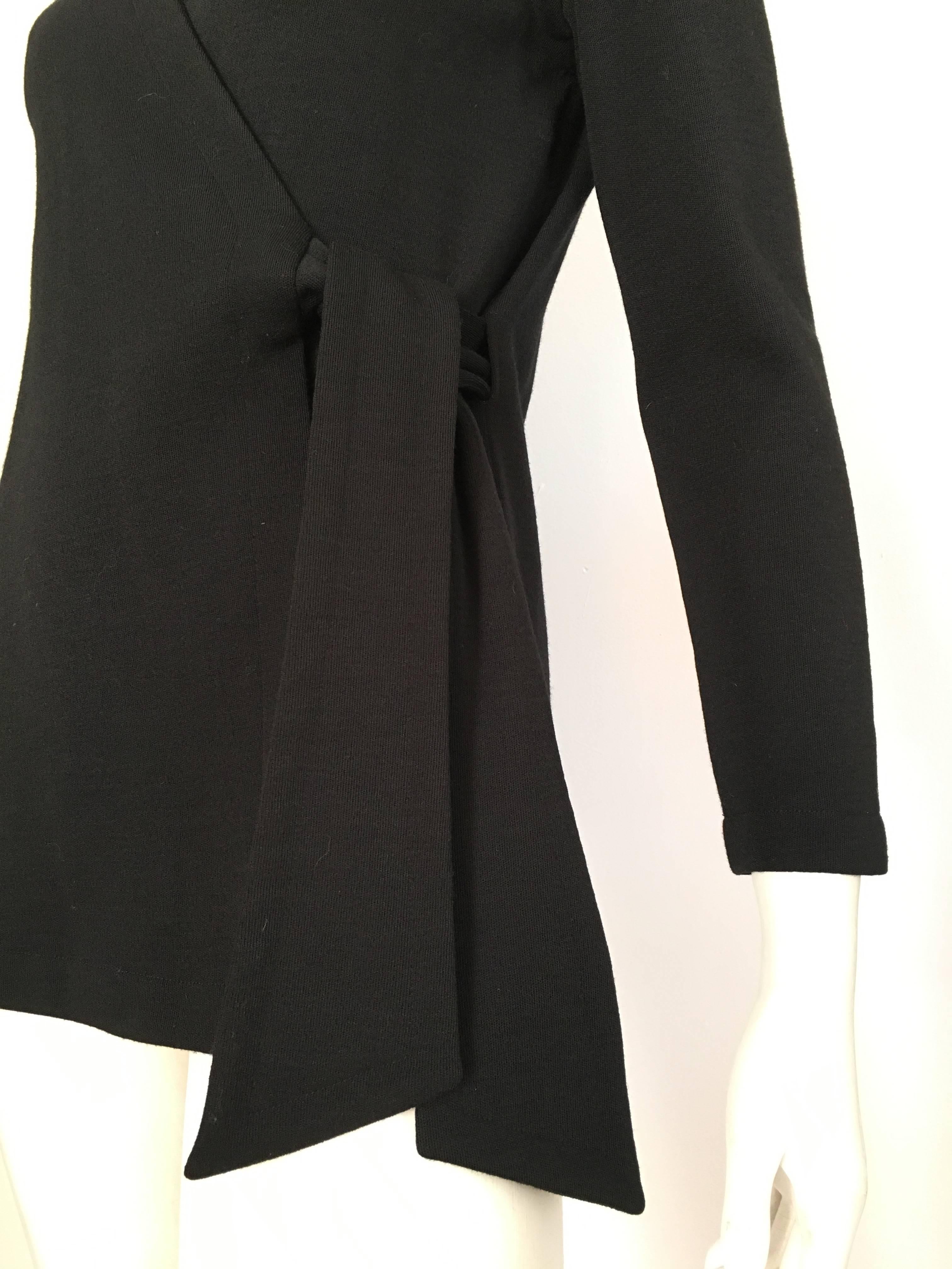 Tom and Linda Platt for Saks Fifth Avenue 1980s Black Wrap Jacket Size Petite. For Sale 4
