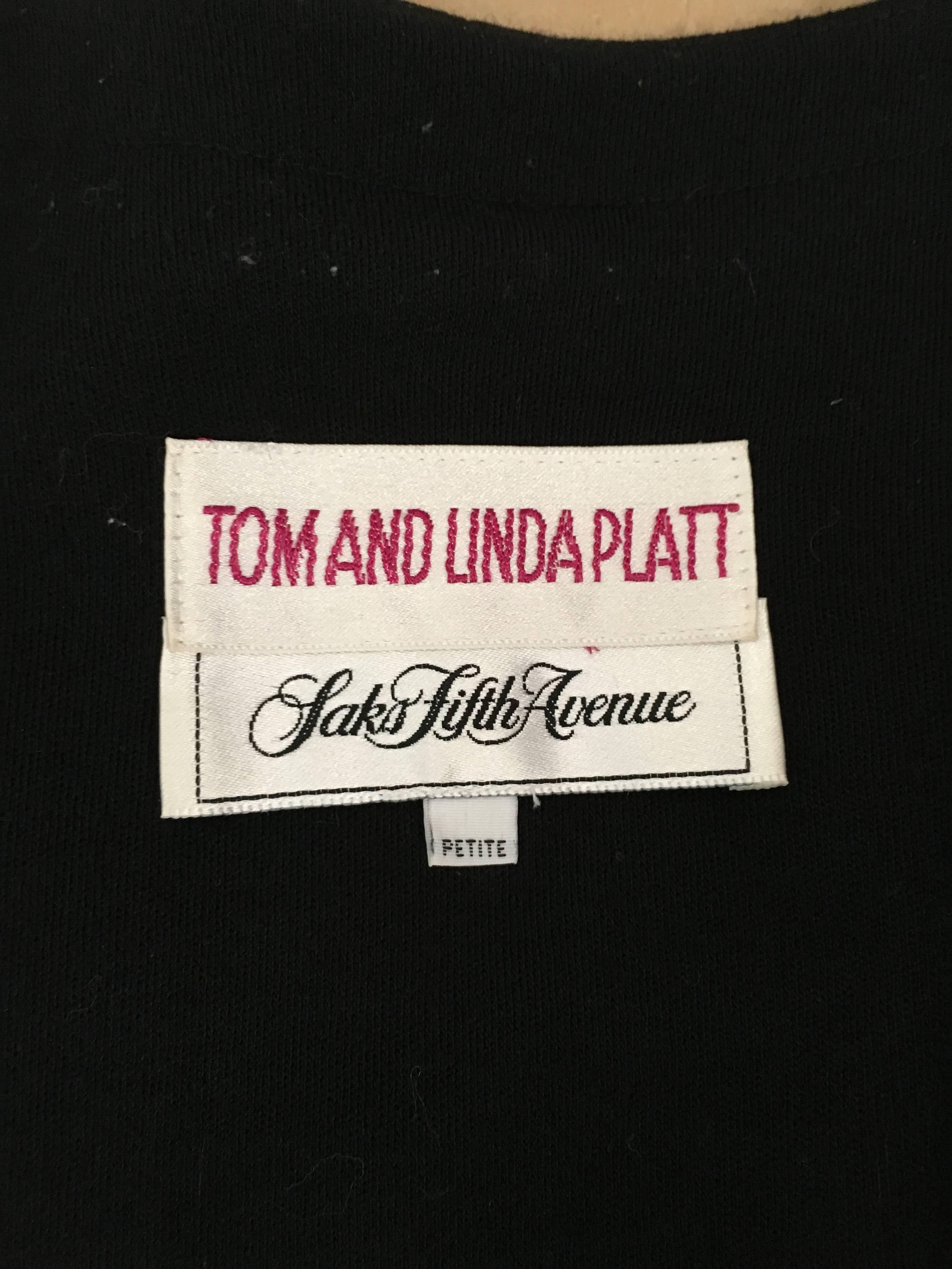 Tom and Linda Platt for Saks Fifth Avenue 1980s Black Wrap Jacket Size Petite. For Sale 5