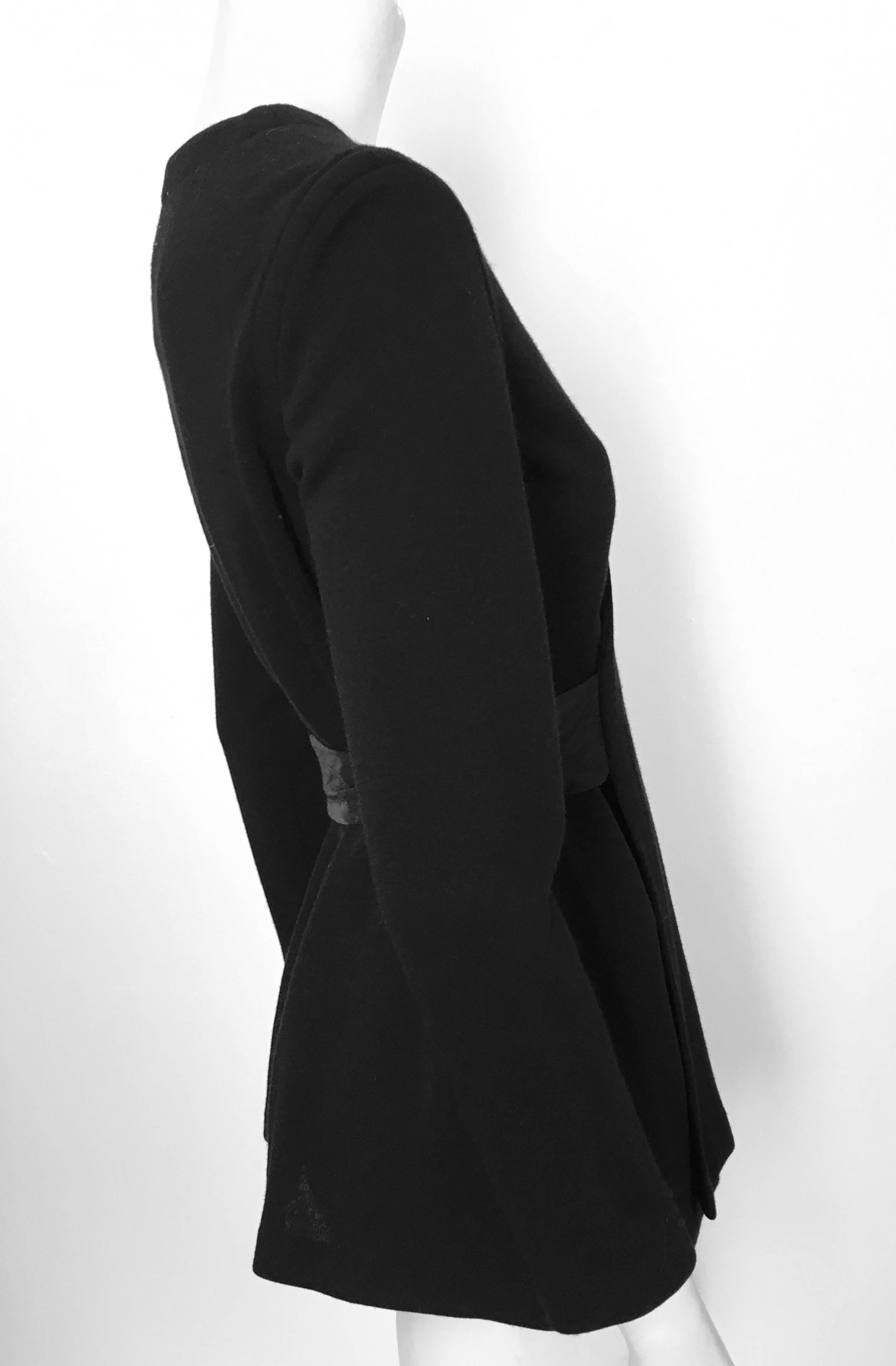 Women's or Men's Tom and Linda Platt for Saks Fifth Avenue 1980s Black Wrap Jacket Size Petite. For Sale
