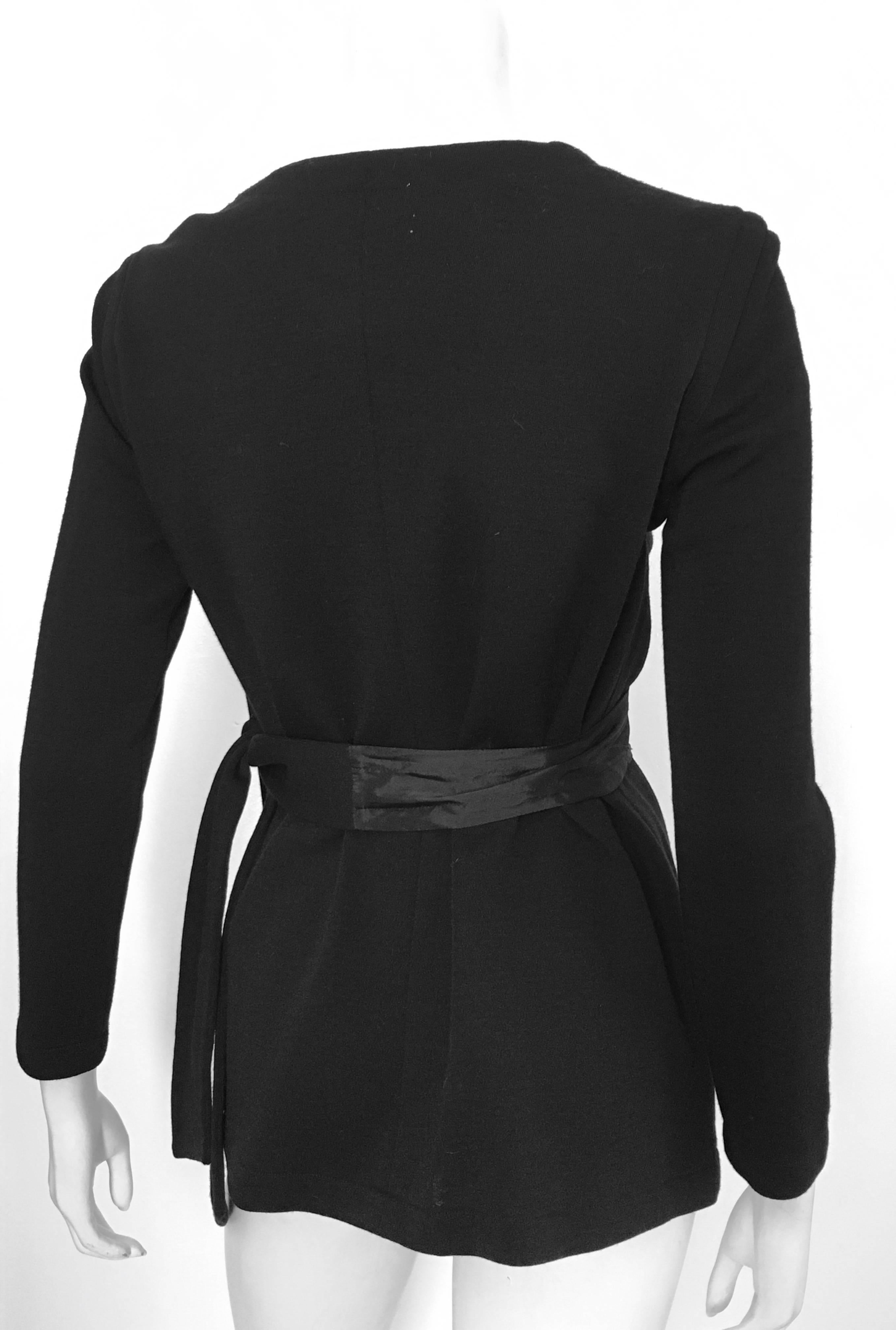 Tom and Linda Platt for Saks Fifth Avenue 1980s Black Wrap Jacket Size Petite. For Sale 1