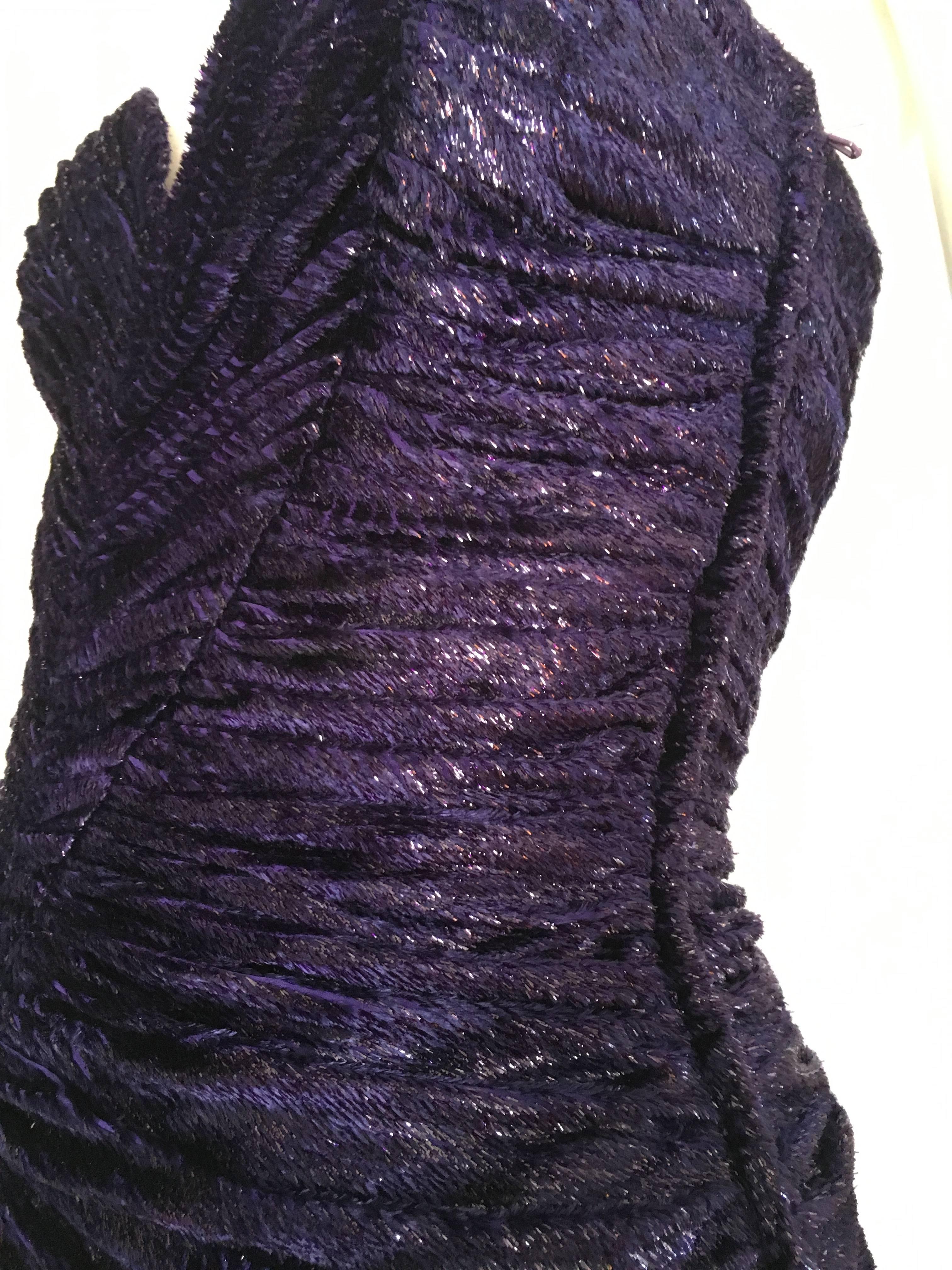 Vicky Tiel 1980s Purple Strapless Cocktail Evening Dress Size 4. For Sale 1