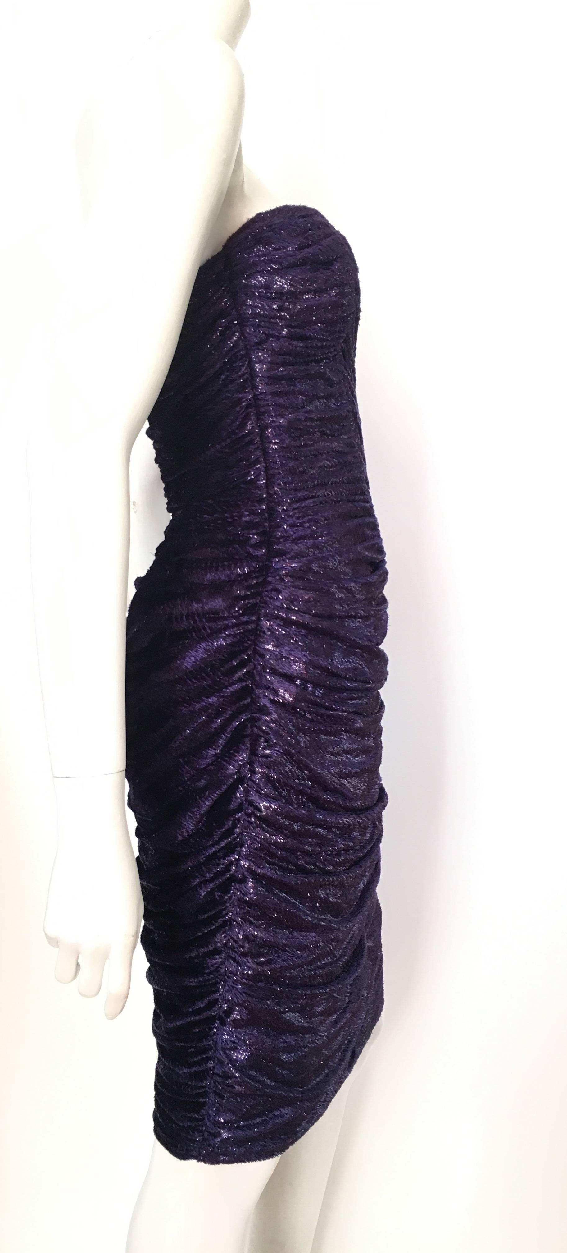 purple strapless dress