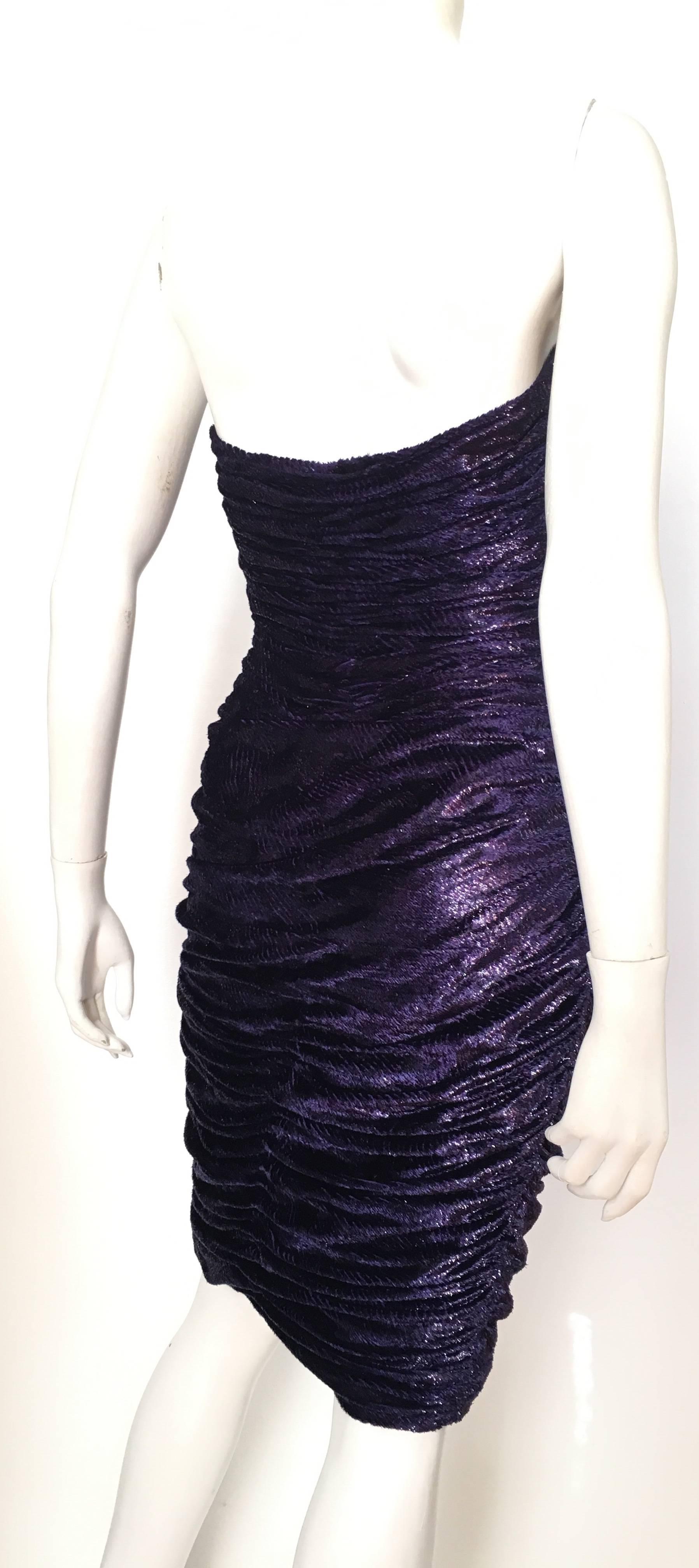 strapless purple dress