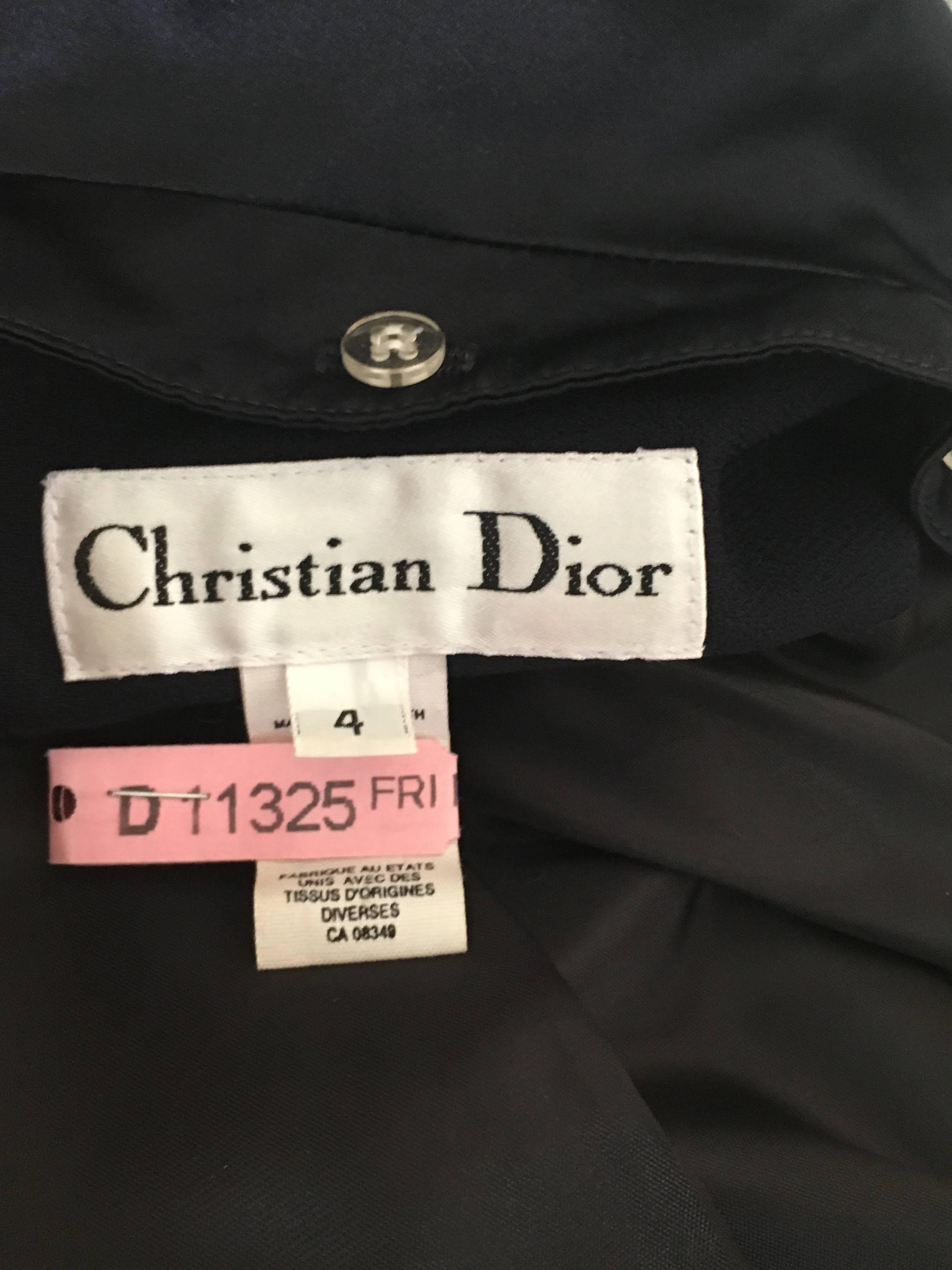 Dior Navy Tuxedo Jacket Size 4. For Sale 5