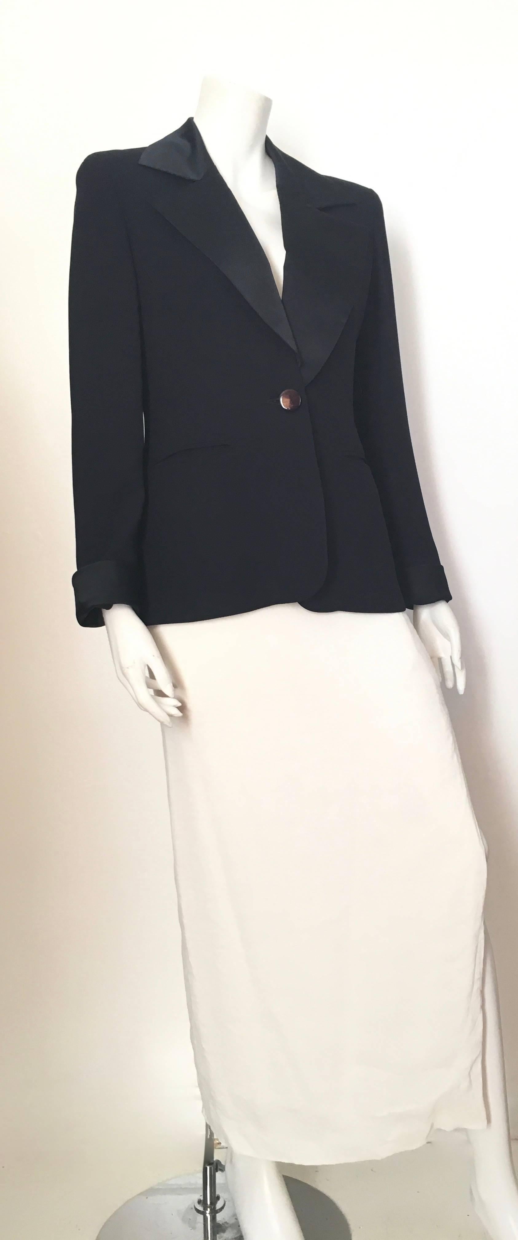 Black Dior Navy Tuxedo Jacket Size 4. For Sale