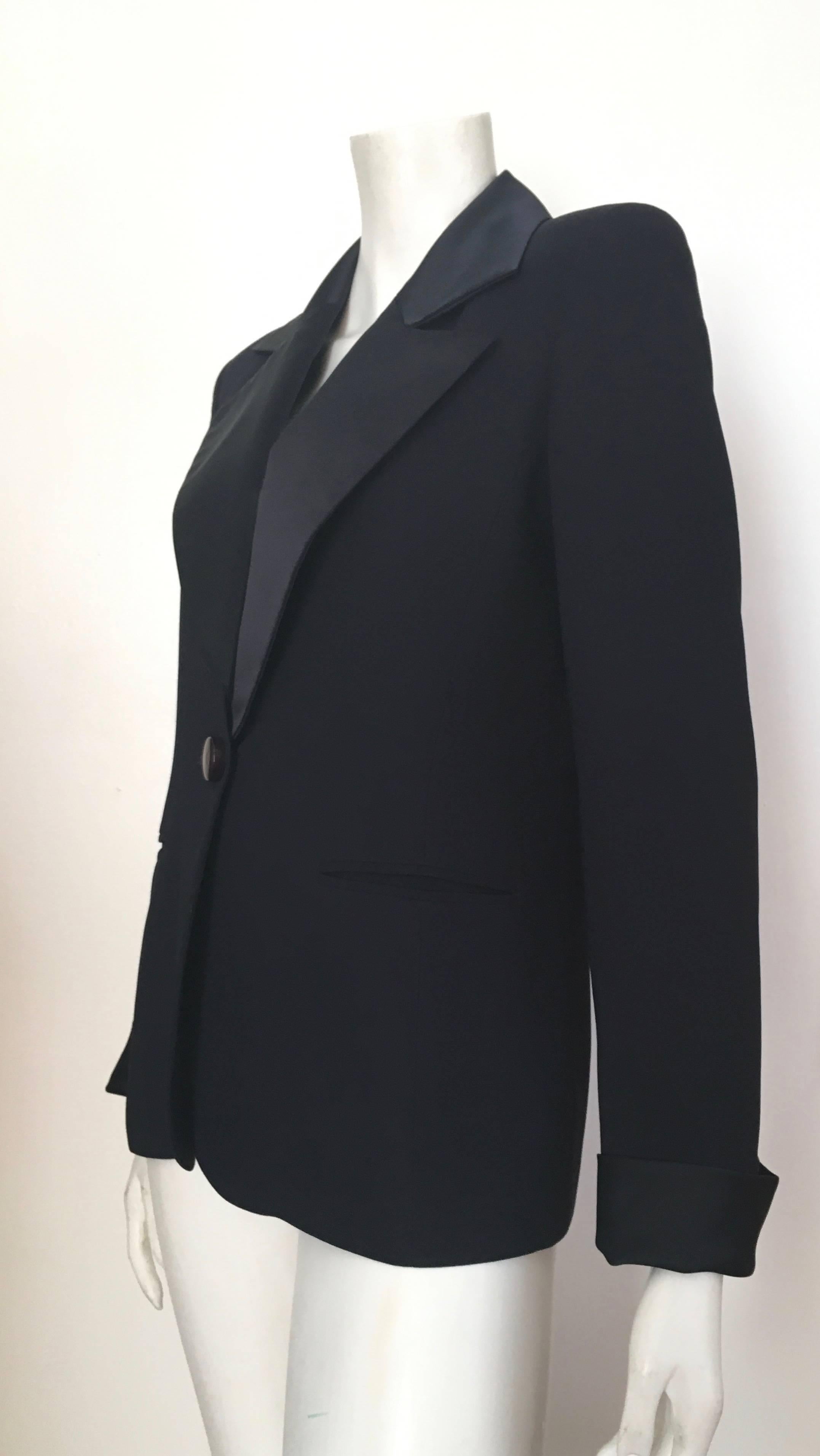 Dior Navy Tuxedo Jacket Size 4. For Sale 2