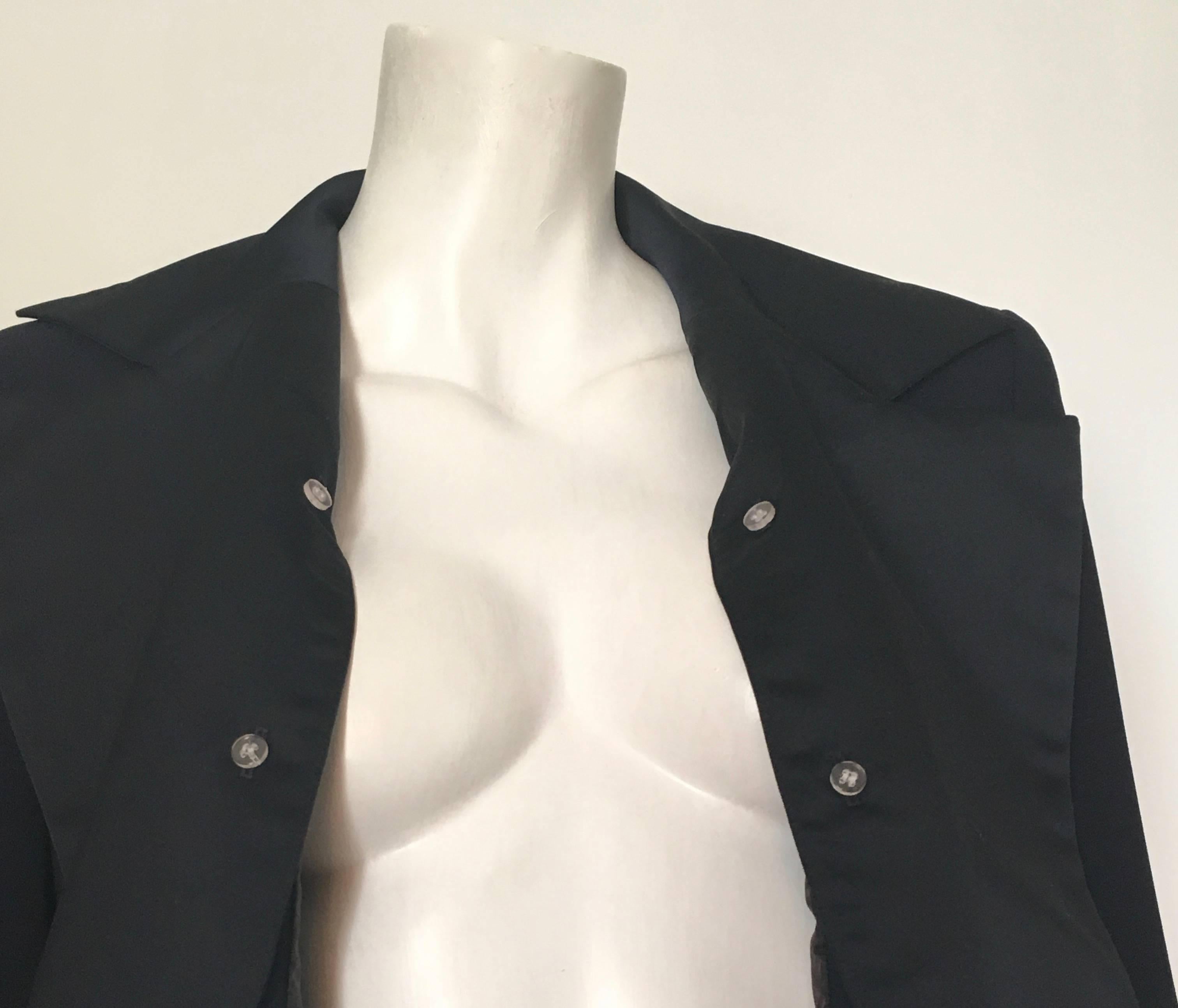 Dior Navy Tuxedo Jacket Size 4. For Sale 3