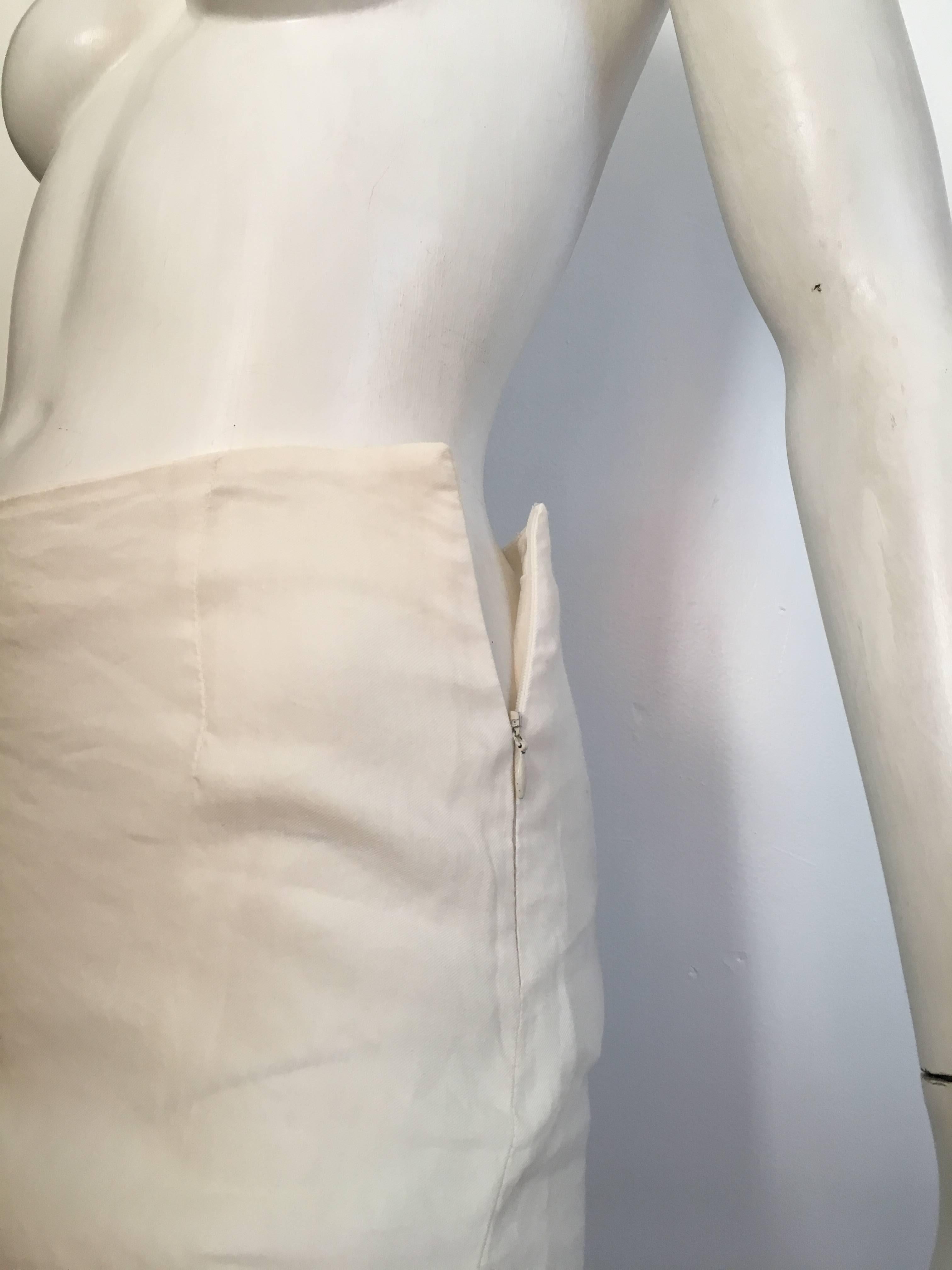 Gianfranco Ferre White Linen Maxi Skirt Size 6  For Sale 1