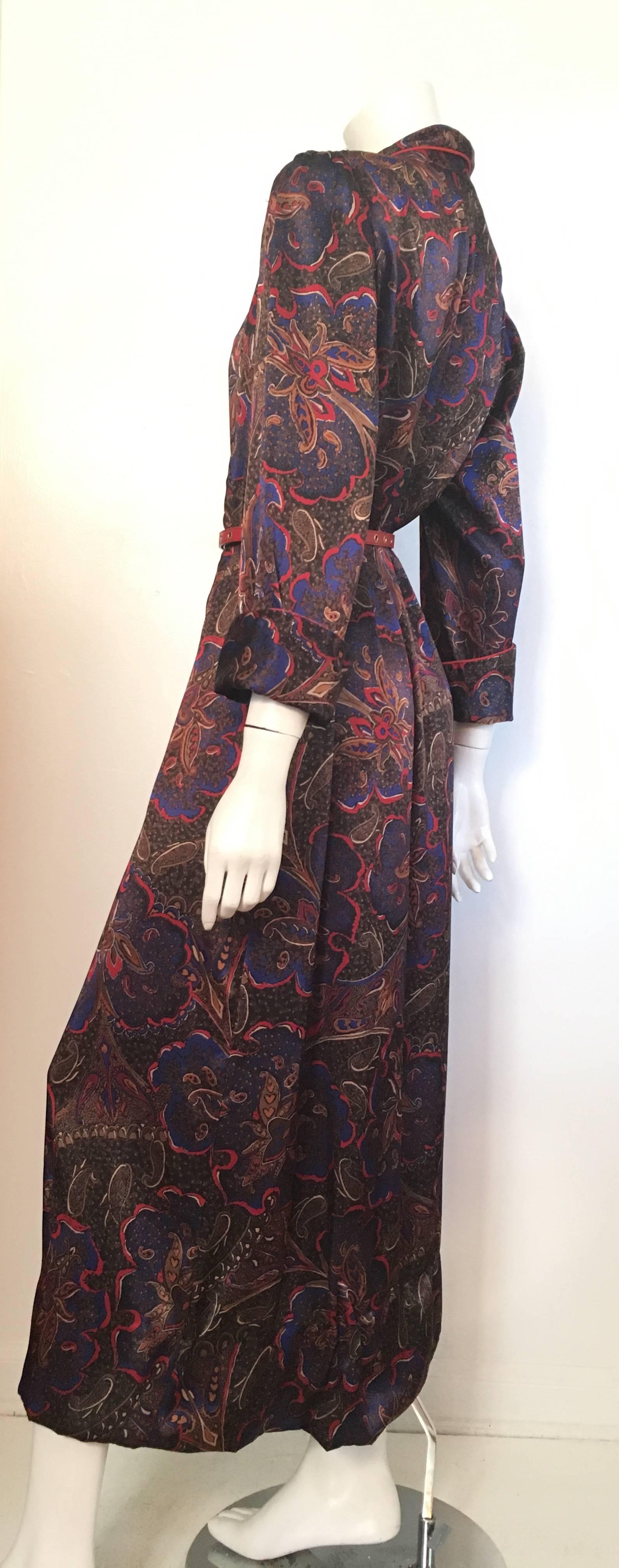 Bill Blass for Neiman Marcus 1980s Paisley Wrap Dress with Pockets Size Medium. For Sale 1