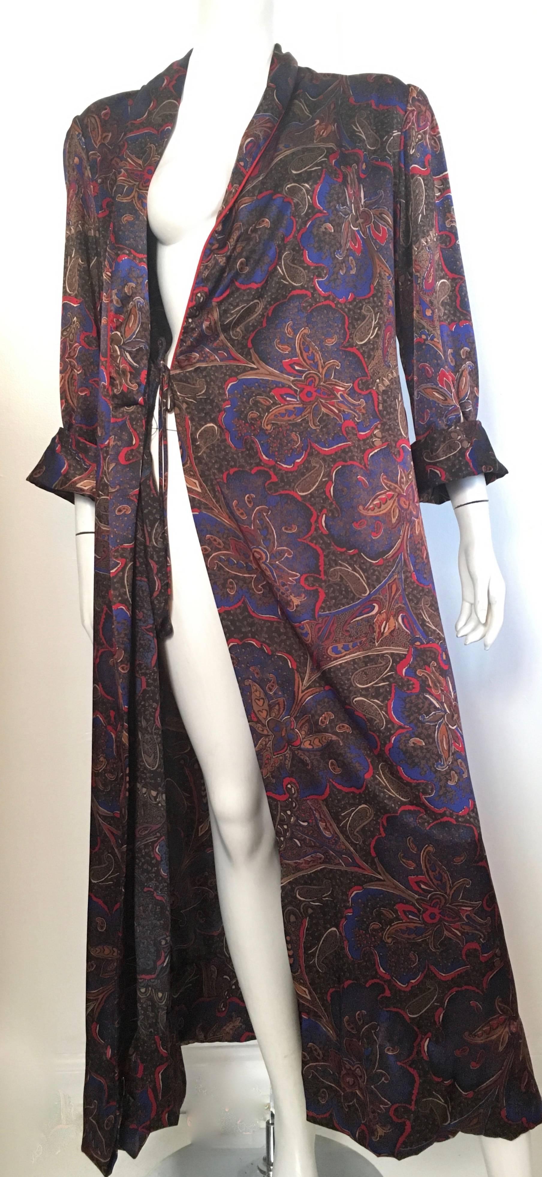 Bill Blass for Neiman Marcus 1980s Paisley Wrap Dress with Pockets Size Medium. For Sale 3