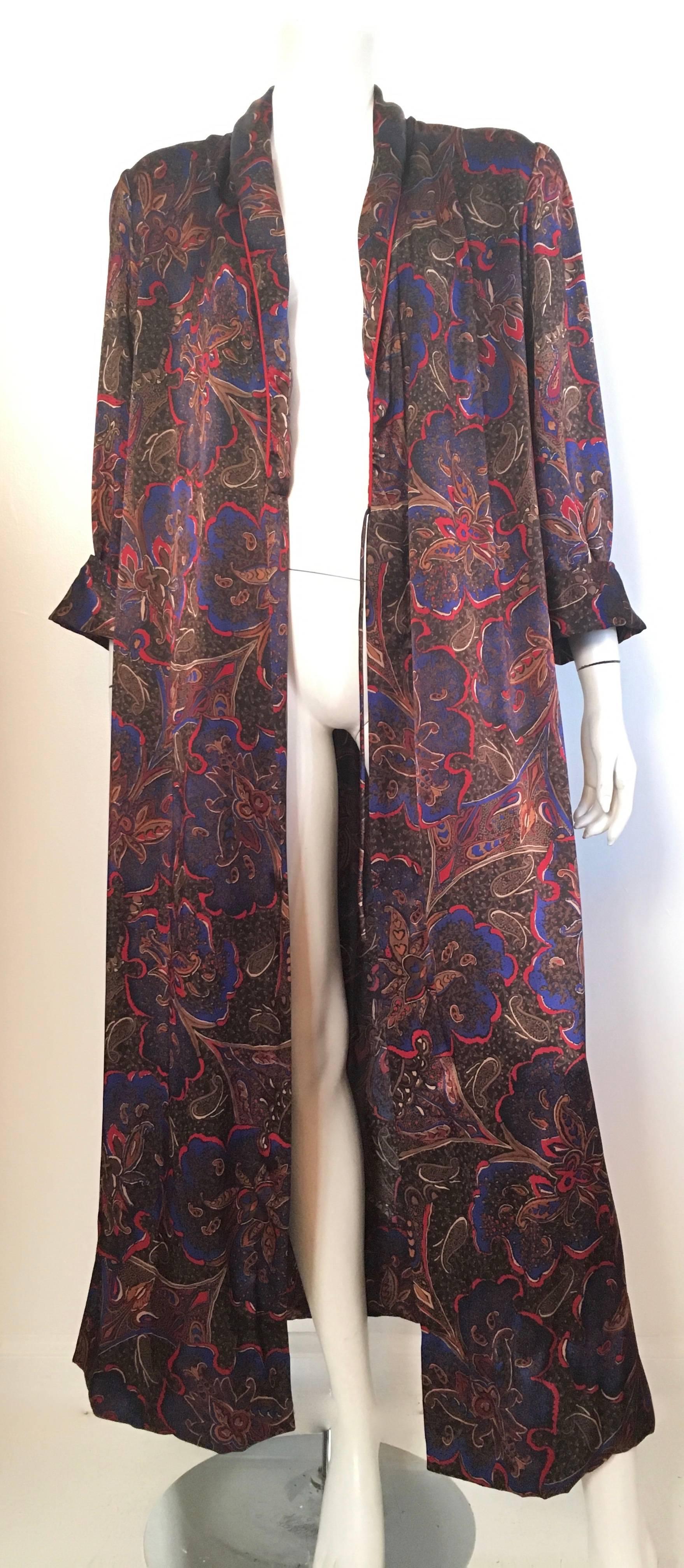 Bill Blass for Neiman Marcus 1980s Paisley Wrap Dress with Pockets Size Medium. For Sale 4