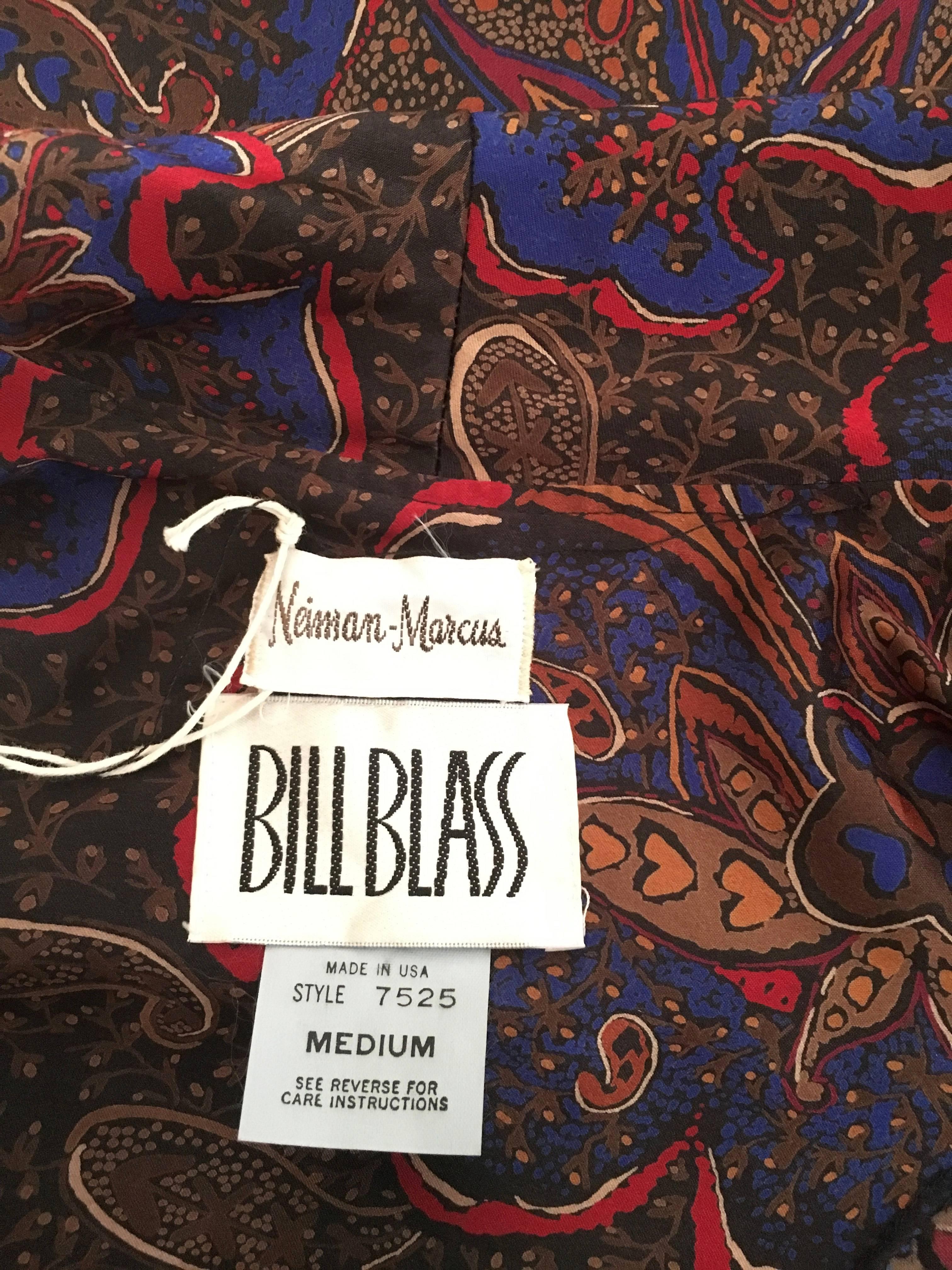 Bill Blass for Neiman Marcus 1980s Paisley Wrap Dress with Pockets Size Medium. For Sale 5