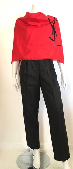 Valentino Grey Pleated Wool Pants with Pockets Size 4