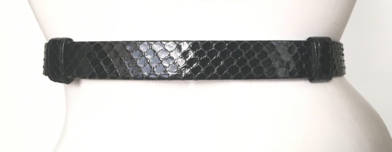Alexis Kirk Gold Buckle with Black Snake Skin Adjustable Belt For Sale ...