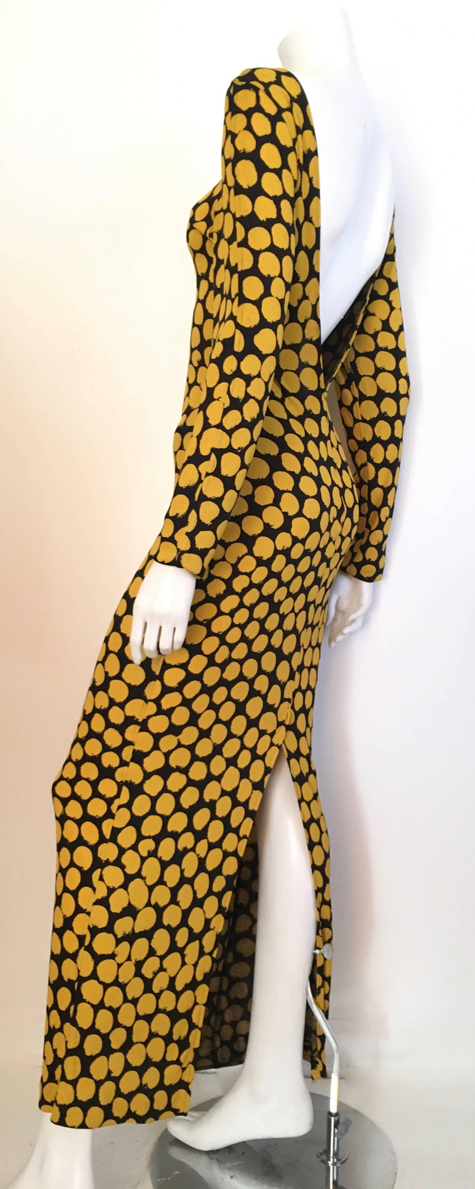 Women's or Men's Missoni Yellow & Black Polka Dot Gown Size 4.