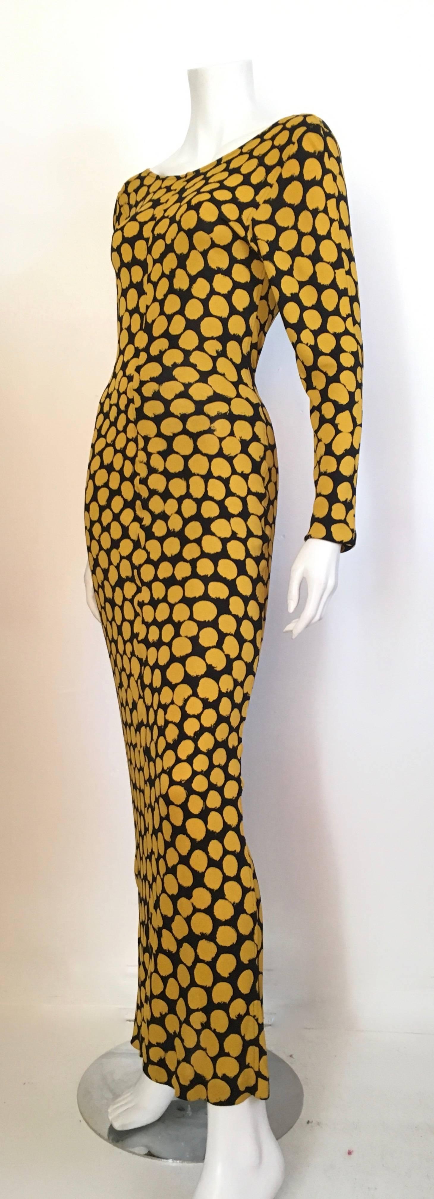 Missoni Yellow & Black Polka Dot Gown Size 4. 1