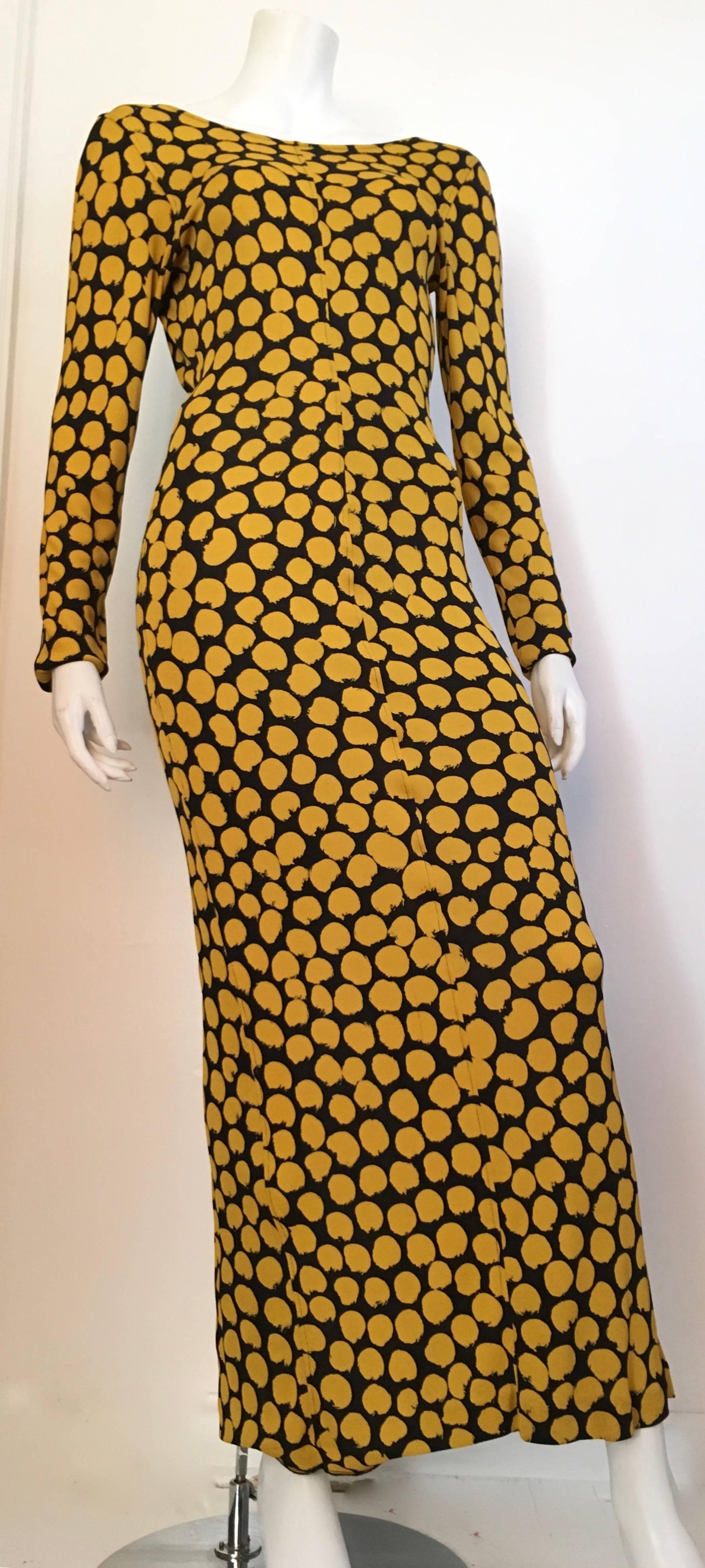 Missoni Yellow & Black Polka Dot Gown Size 4. 2