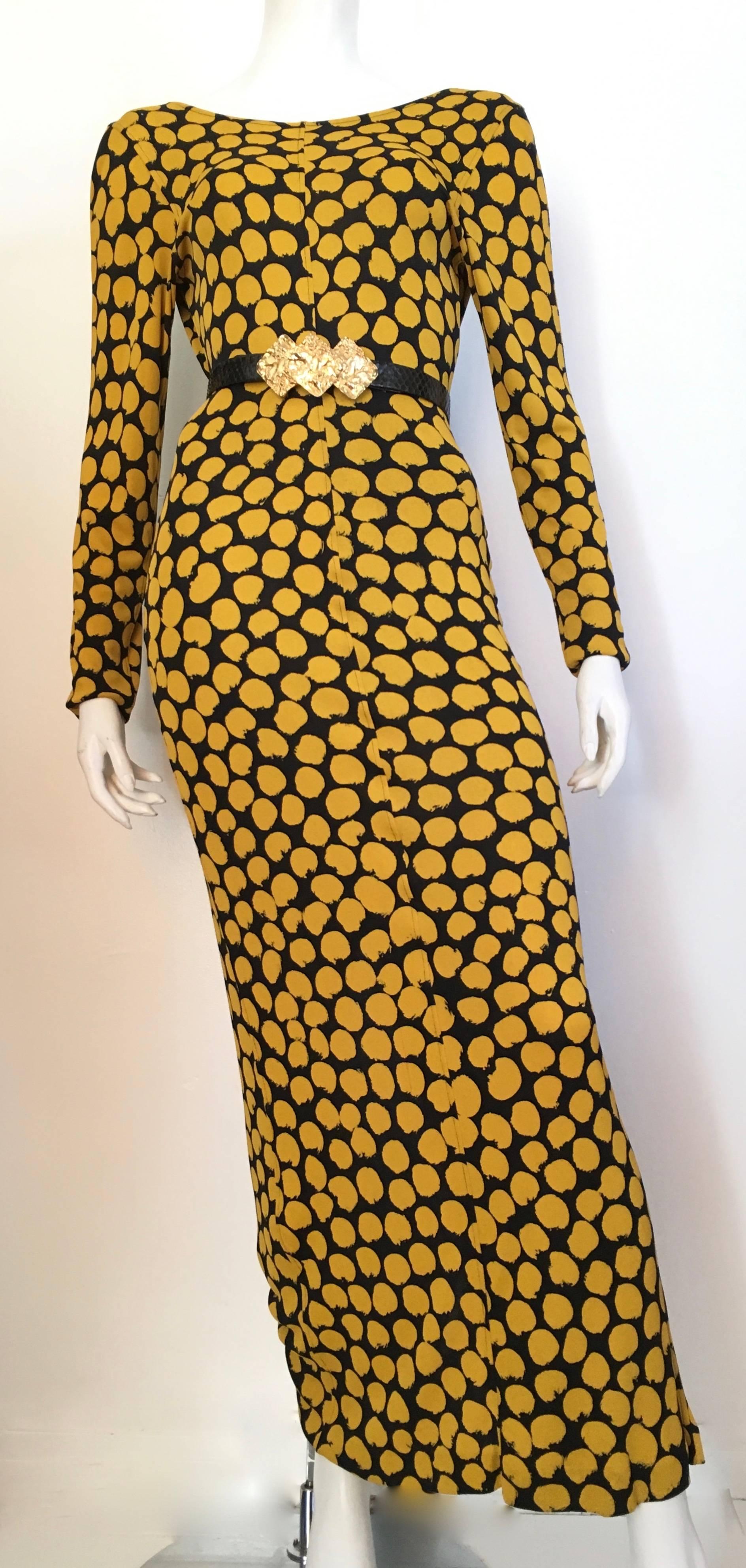 Missoni Yellow & Black Polka Dot Gown Size 4. 4