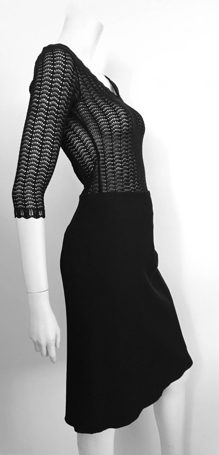 Genny Black Cotton Pencil Skirt 8 / 44. For Sale at 1stDibs