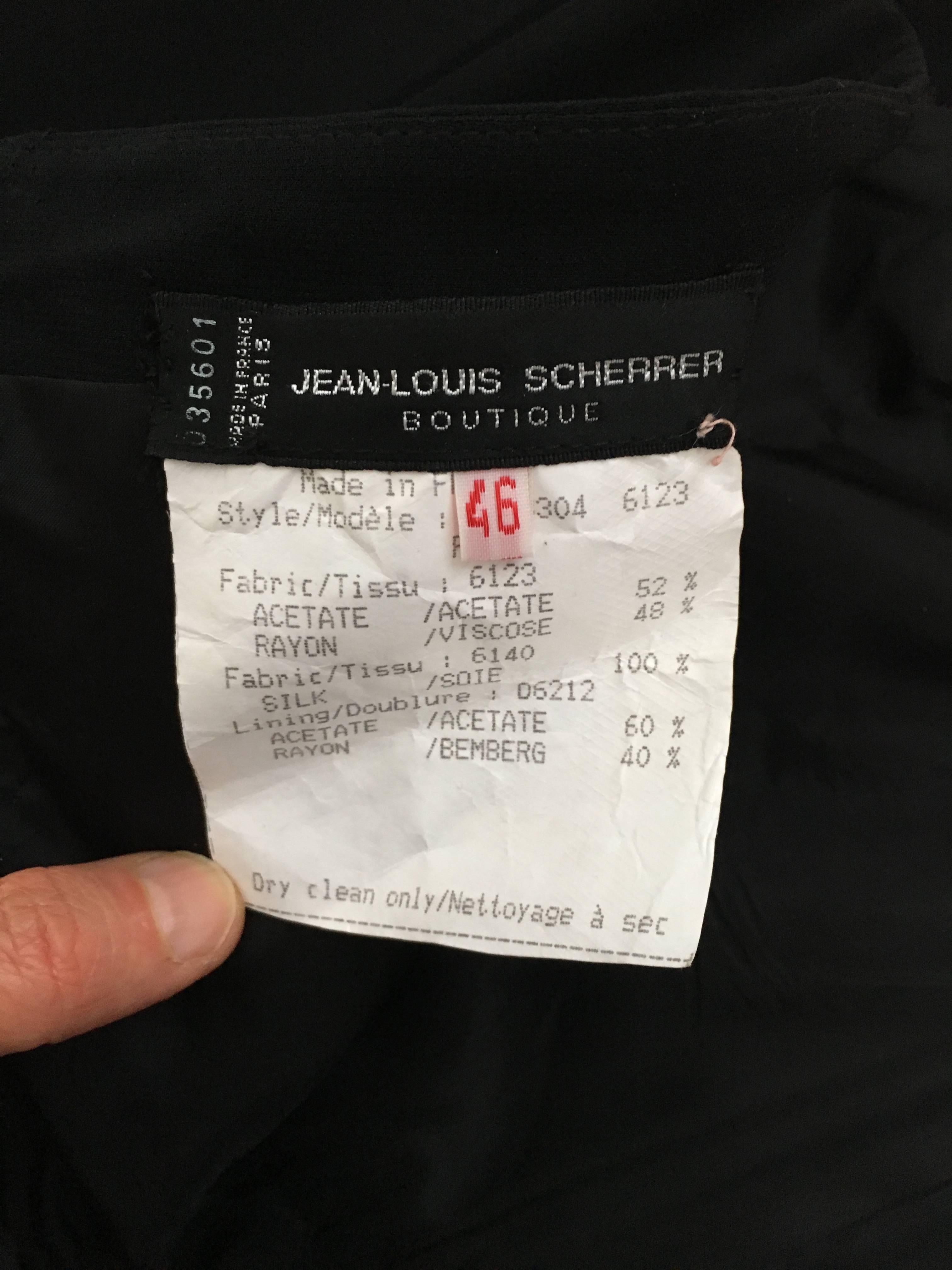 Jean Louis Scherrer Black Evening Cocktail Dress Size 12. For Sale 5