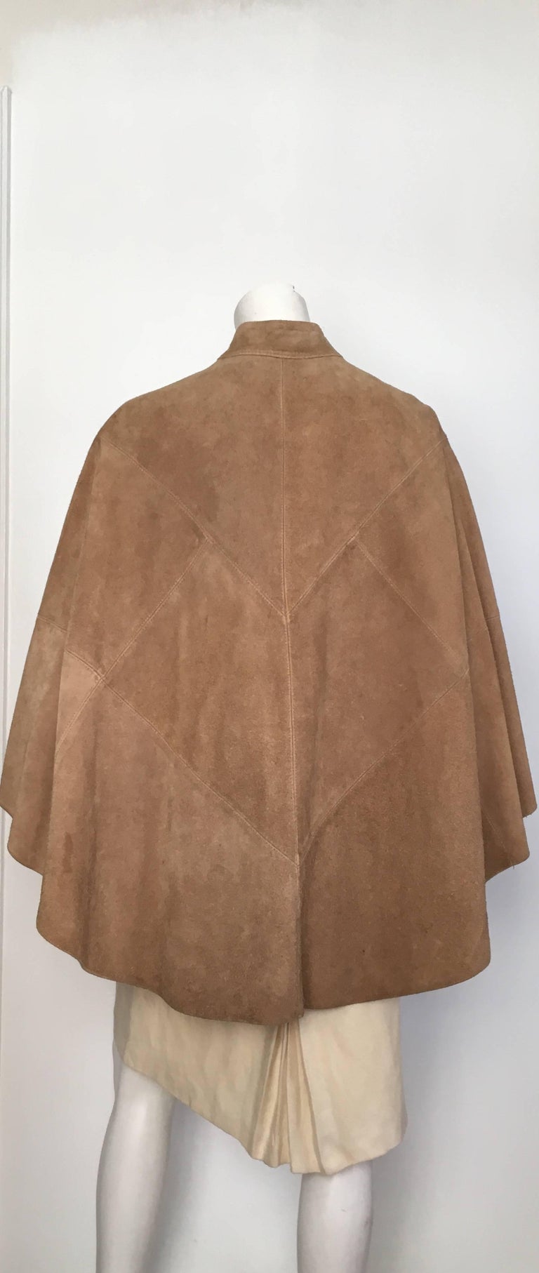 Queen of Capes Tan Suede Zipper 'Tree of Life' Cape. For Sale at 1stDibs
