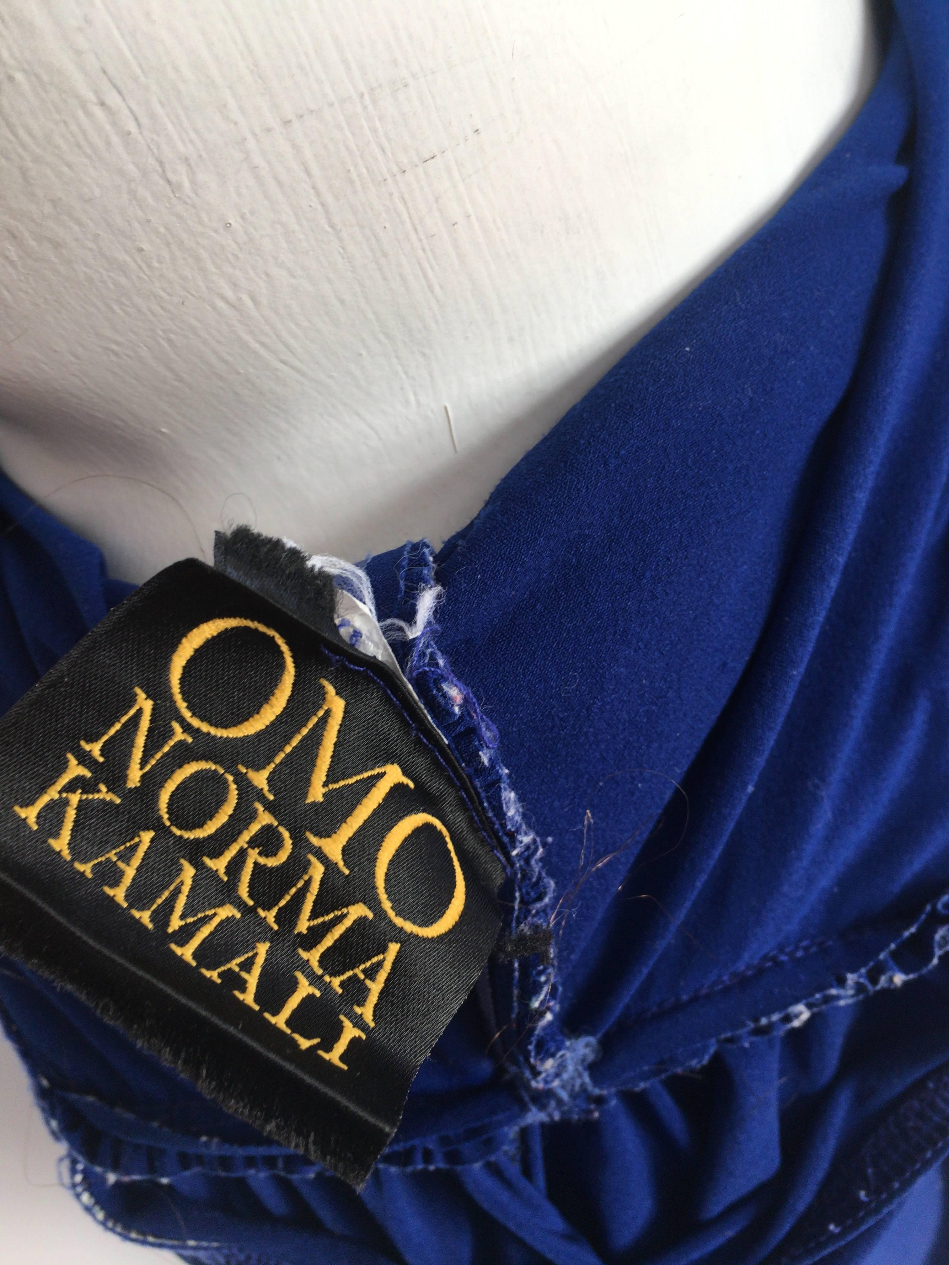 Norma Kamali OMO Blue Ruching Harem Jumpsuit Size 4. For Sale 4