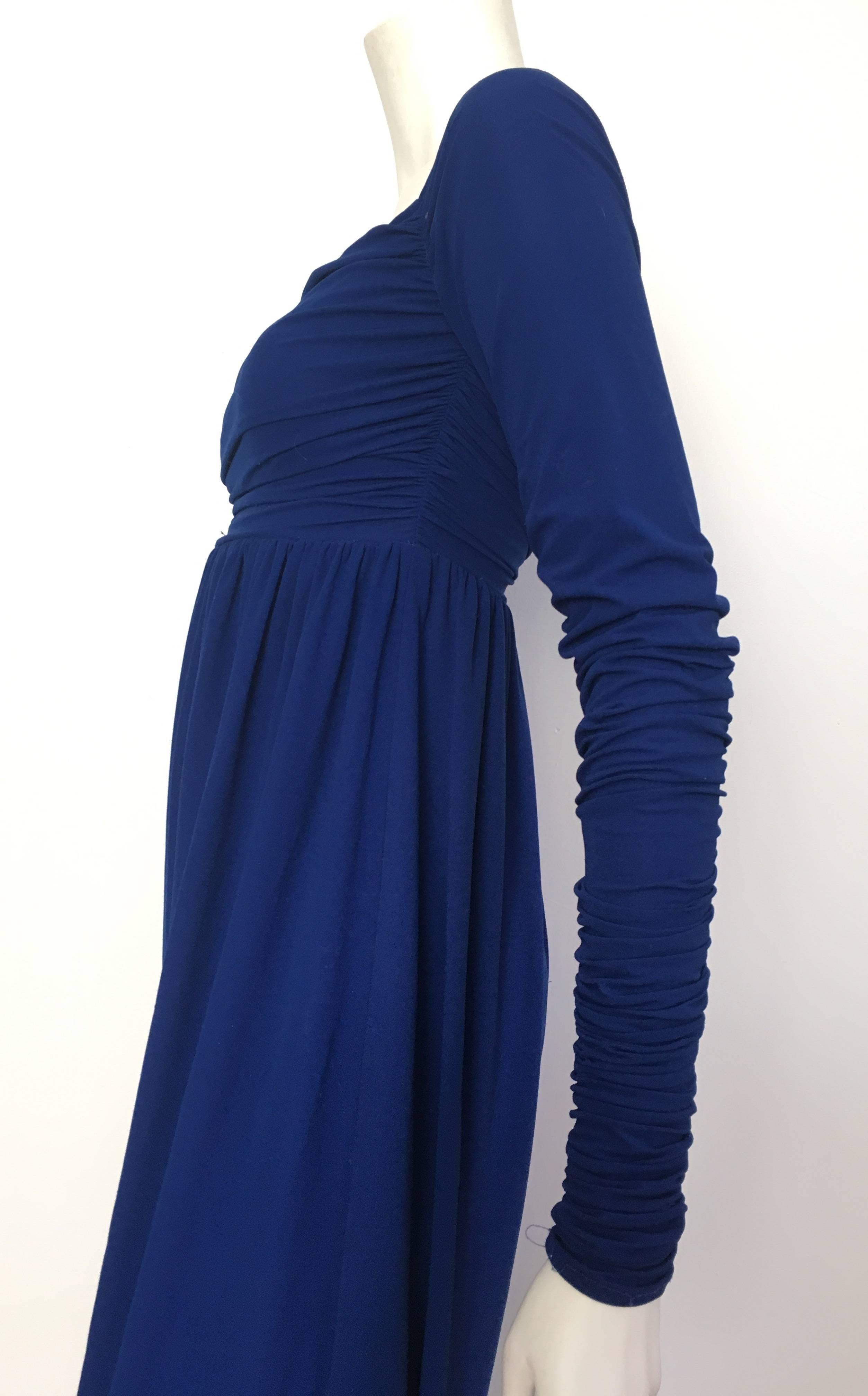 Norma Kamali OMO Blue Ruching Harem Jumpsuit Size 4. For Sale 2