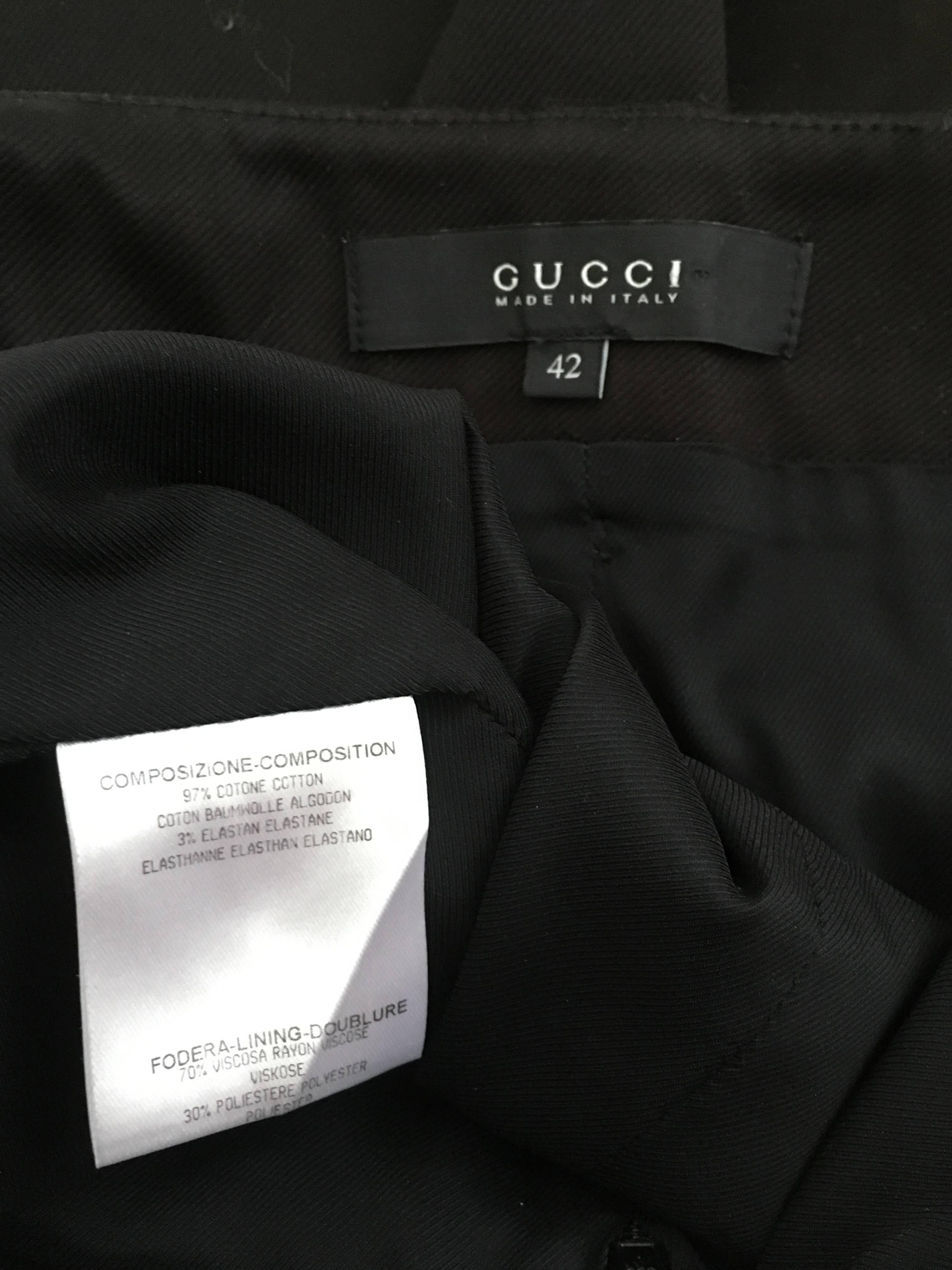 Gucci Black Cotton Pencil Skirt Size 10 / 42. For Sale 1