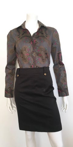 Gucci Black Cotton Pencil Skirt Size 10 / 42.