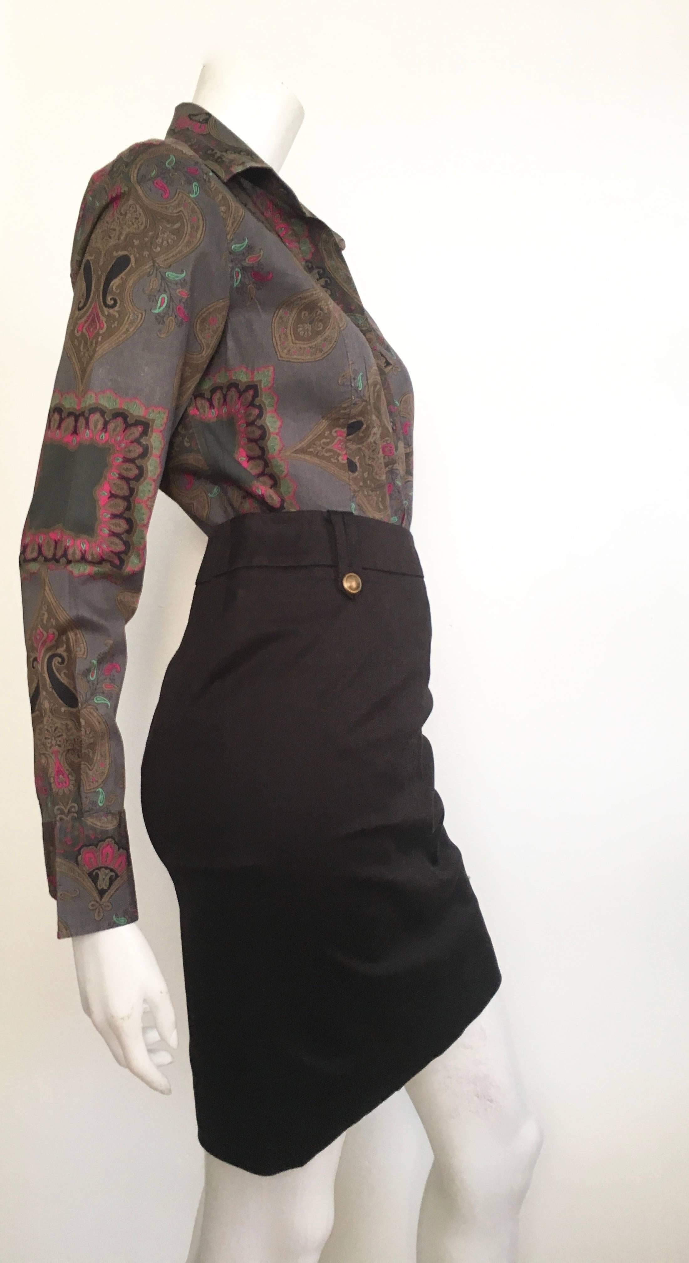 Gucci Black Cotton Pencil Skirt Size 10 / 42. For Sale 2