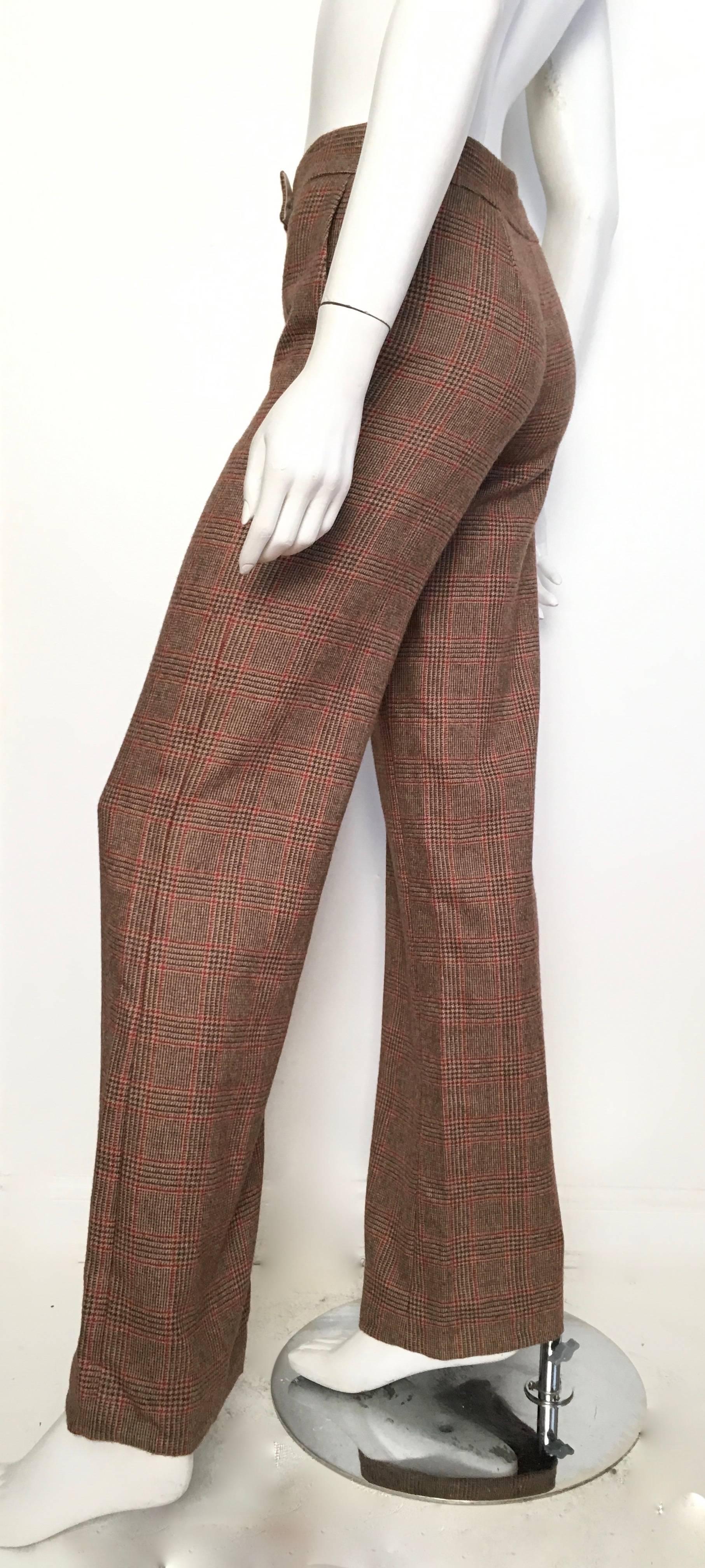 Blumarine Glen Plaid Wool Pants with Pockets, Size 4  For Sale 1