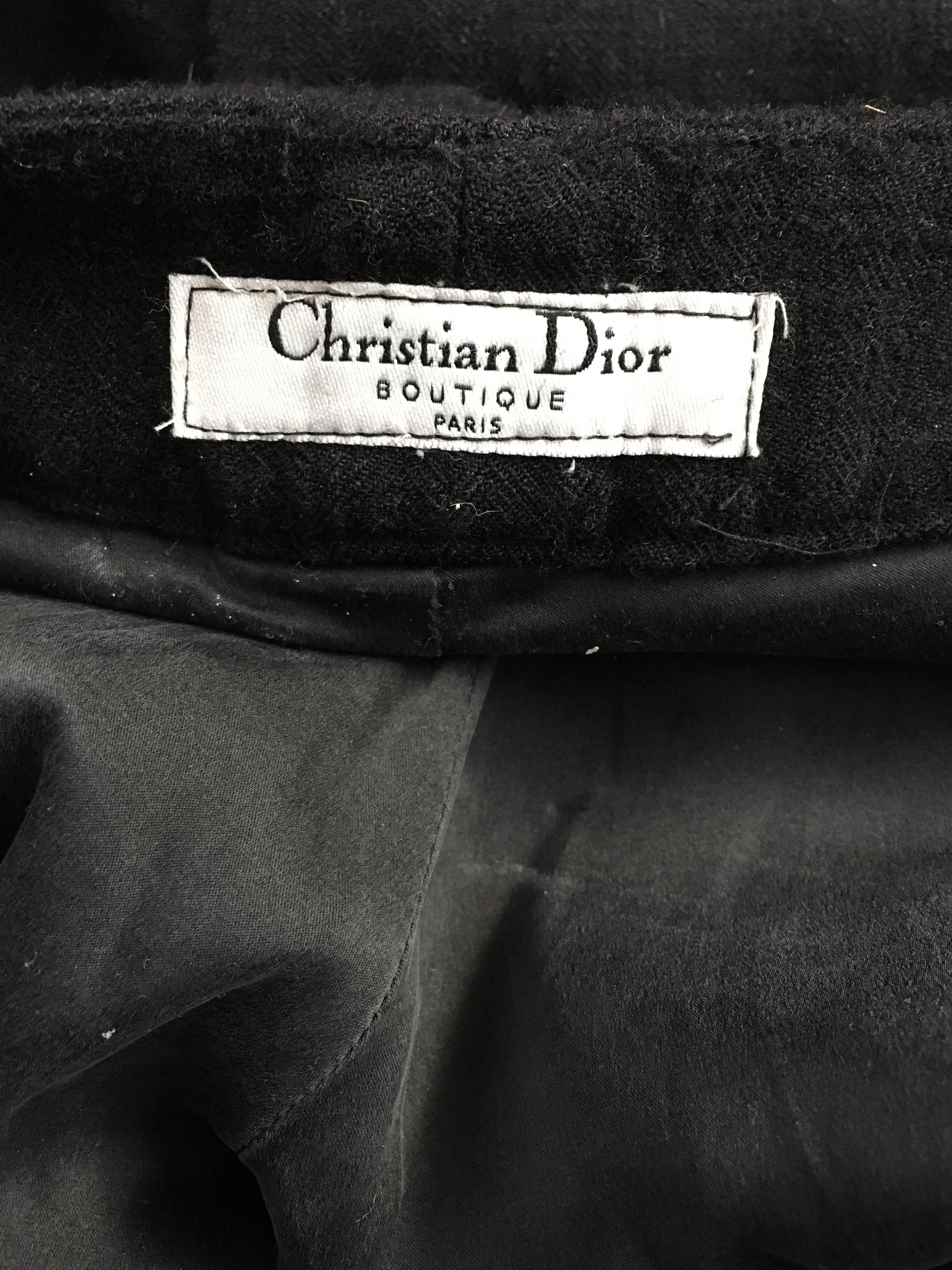 Dior Black Wool Pants  For Sale 6