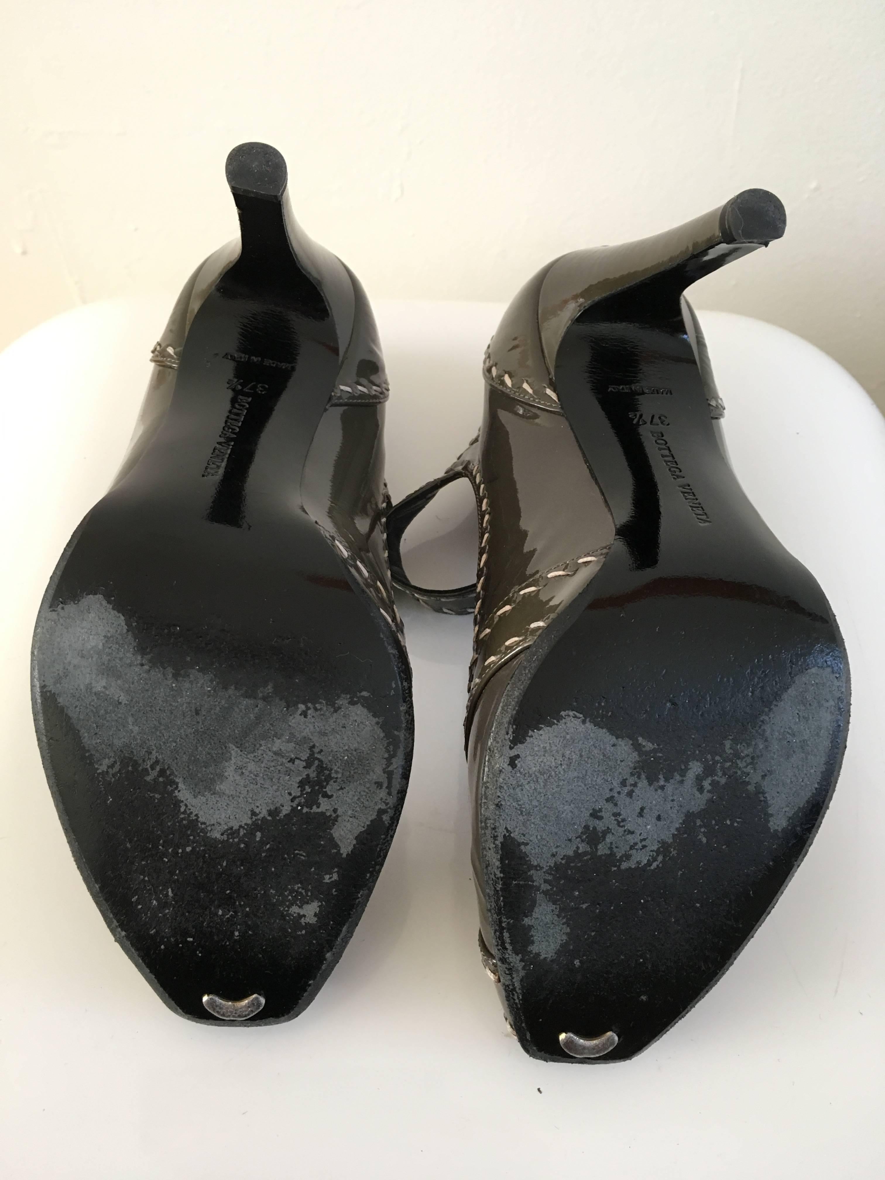 Bottega Veneta Patent Leather Baby Jane High Heels  For Sale 2