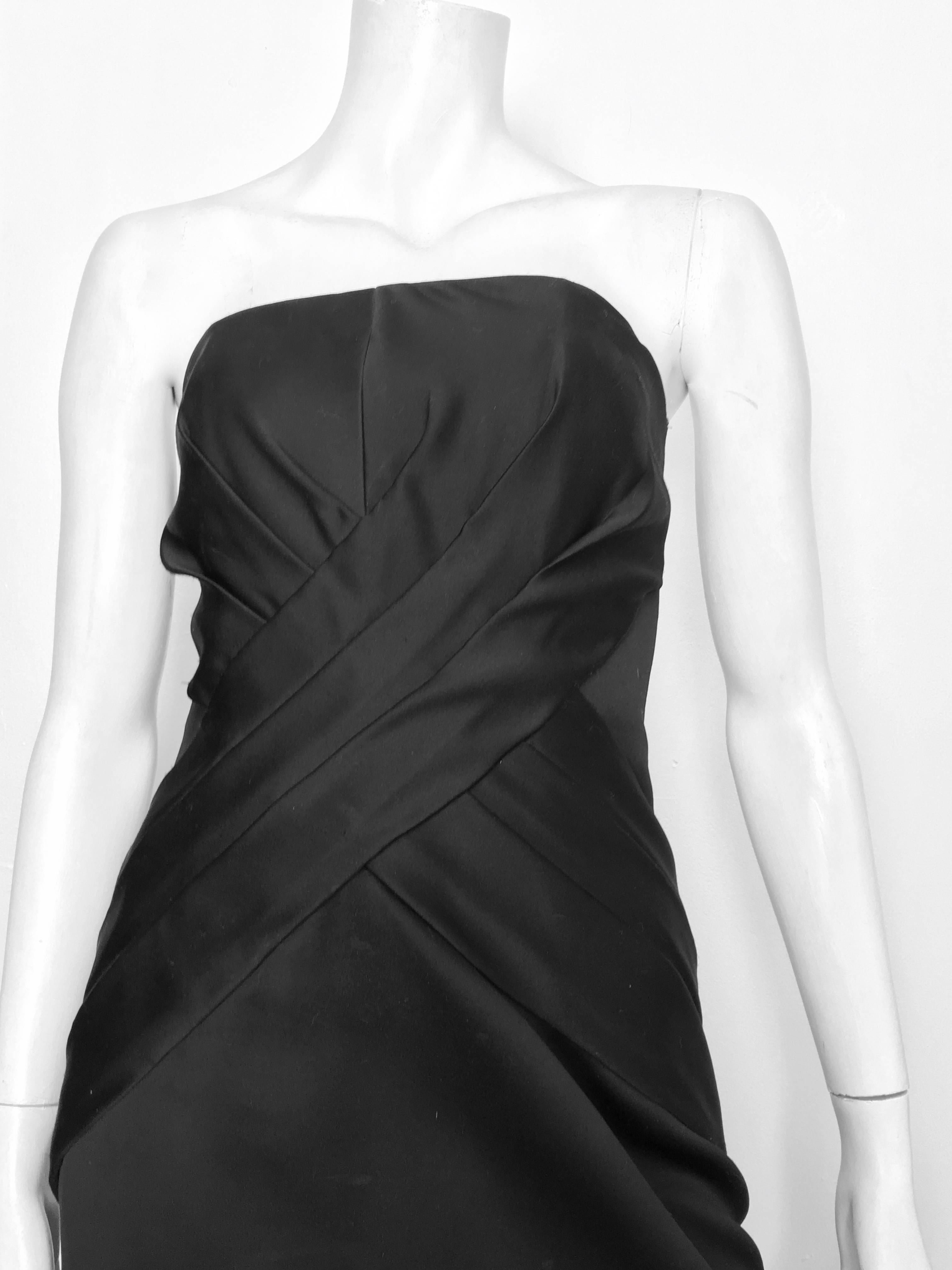 Victor Costa for Bergdorf Goodman Black Strapless Red Carpet Gown Size 4, 1980s In Excellent Condition For Sale In Atlanta, GA