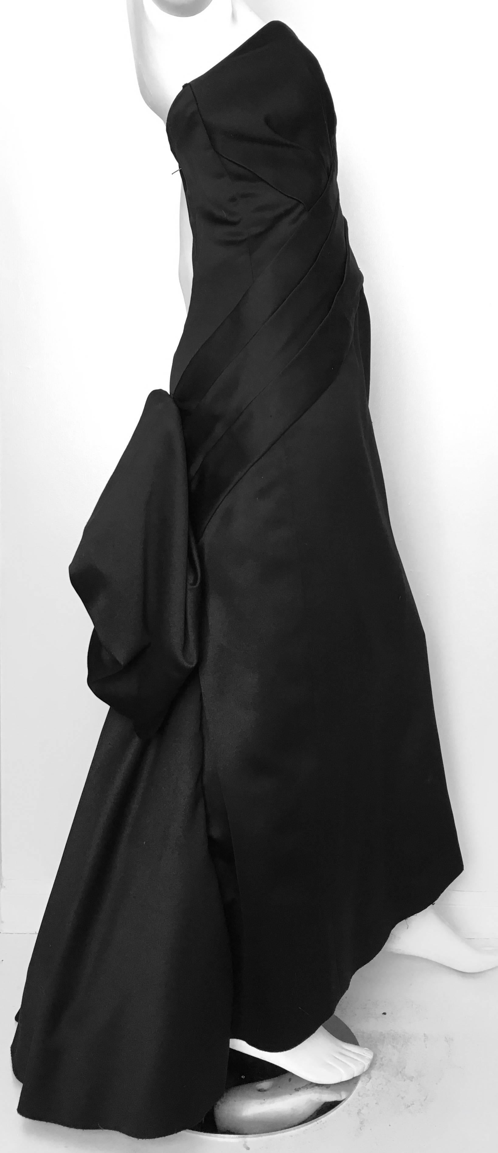 Victor Costa for Bergdorf Goodman Black Strapless Red Carpet Gown Size 4, 1980s For Sale 1