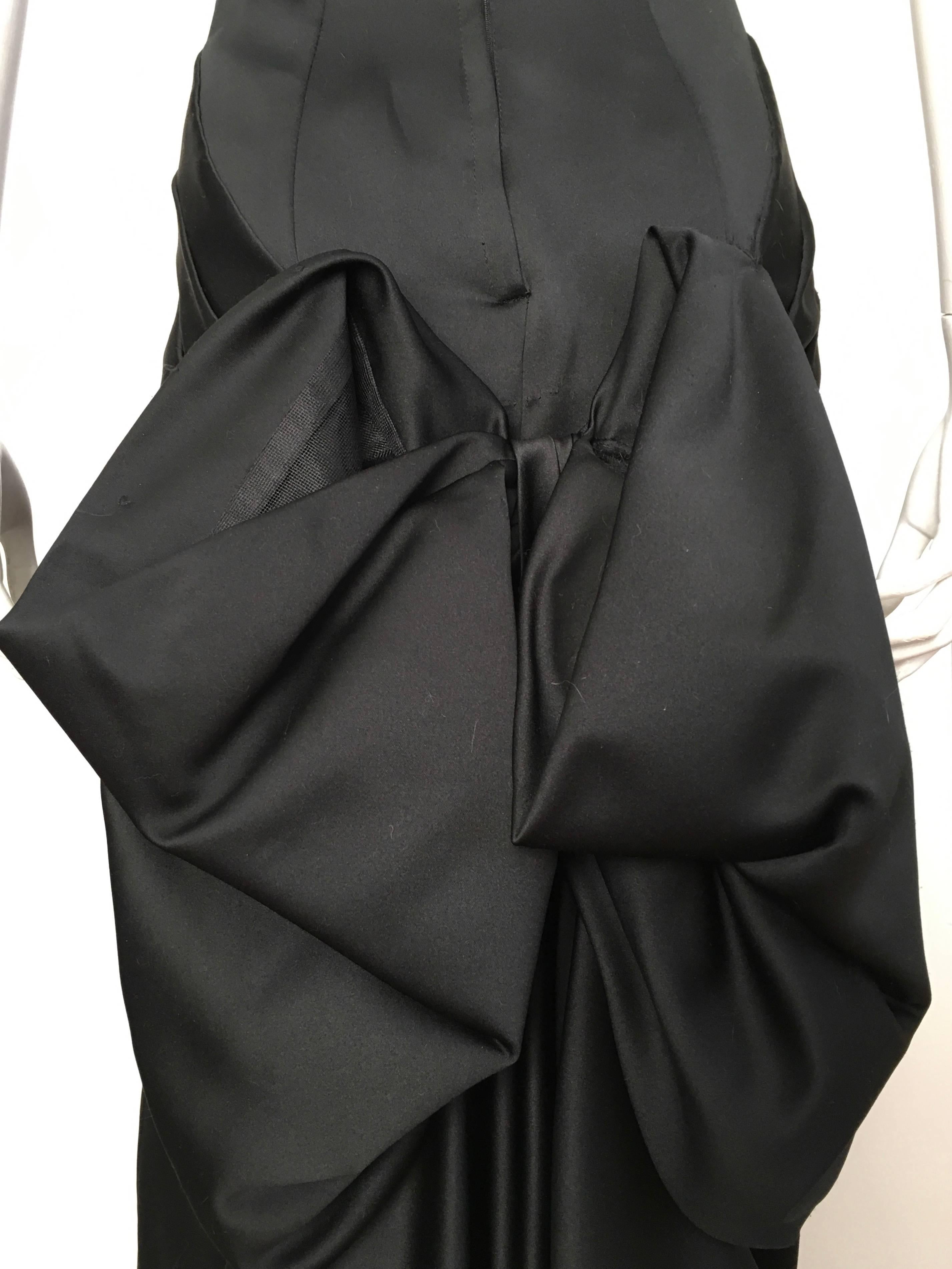 Victor Costa for Bergdorf Goodman Black Strapless Red Carpet Gown Size 4, 1980s For Sale 4