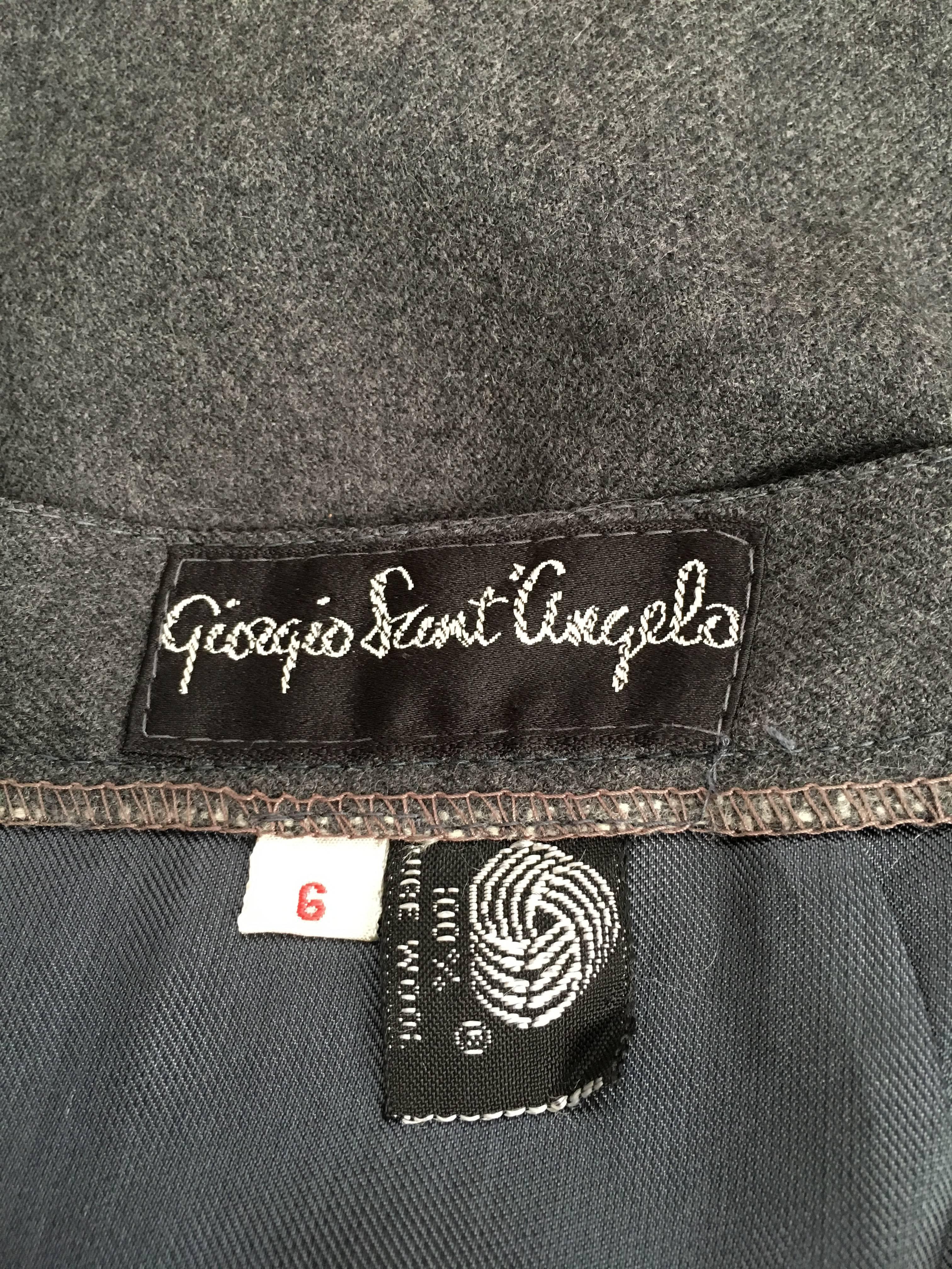 Giorgio Saint' Angelo Grey Wool Straight Skirt with Pockets Size 4.  For Sale 5