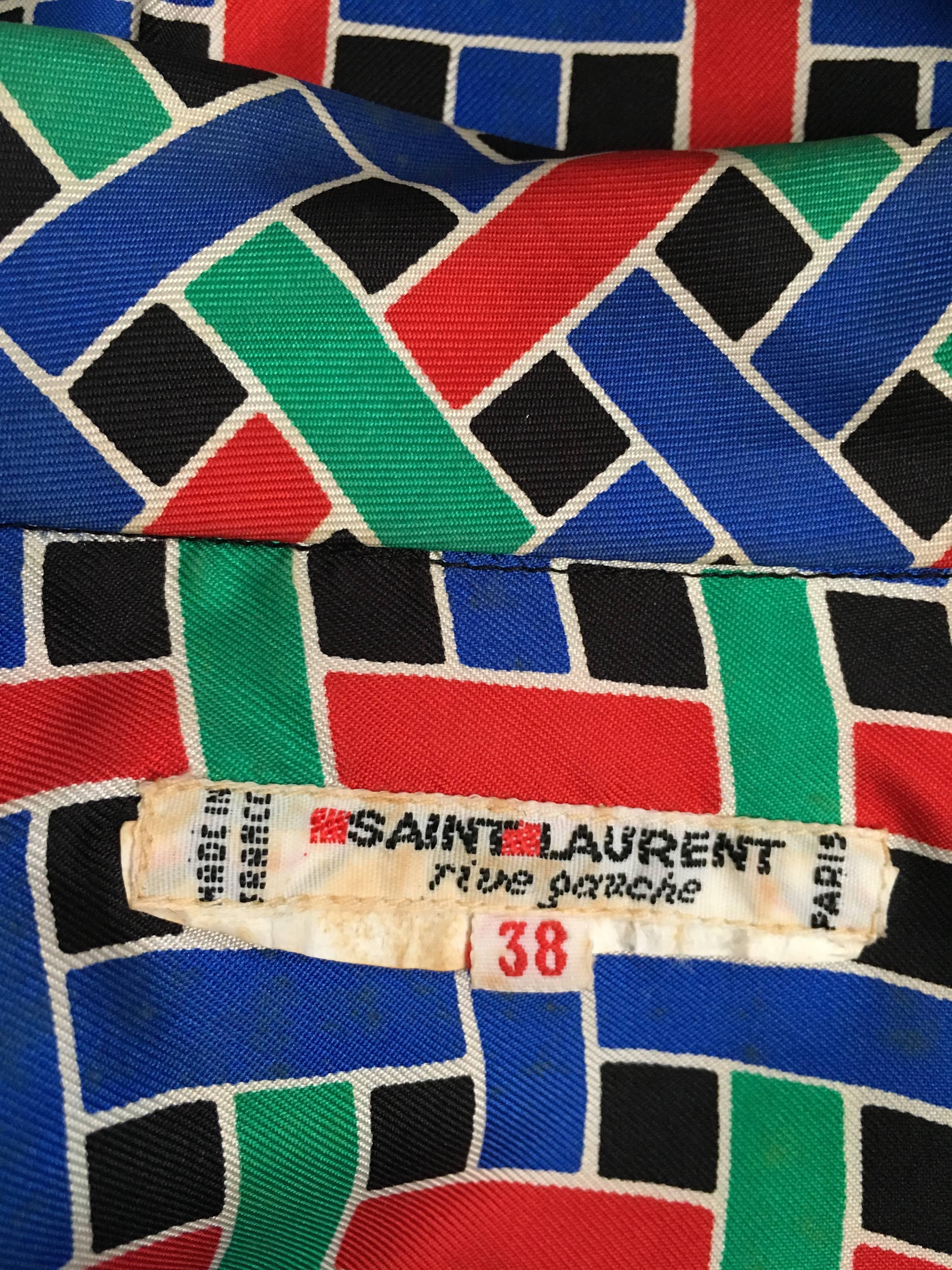Saint Laurent Rive Gauche Blouse, 1980s  For Sale 5